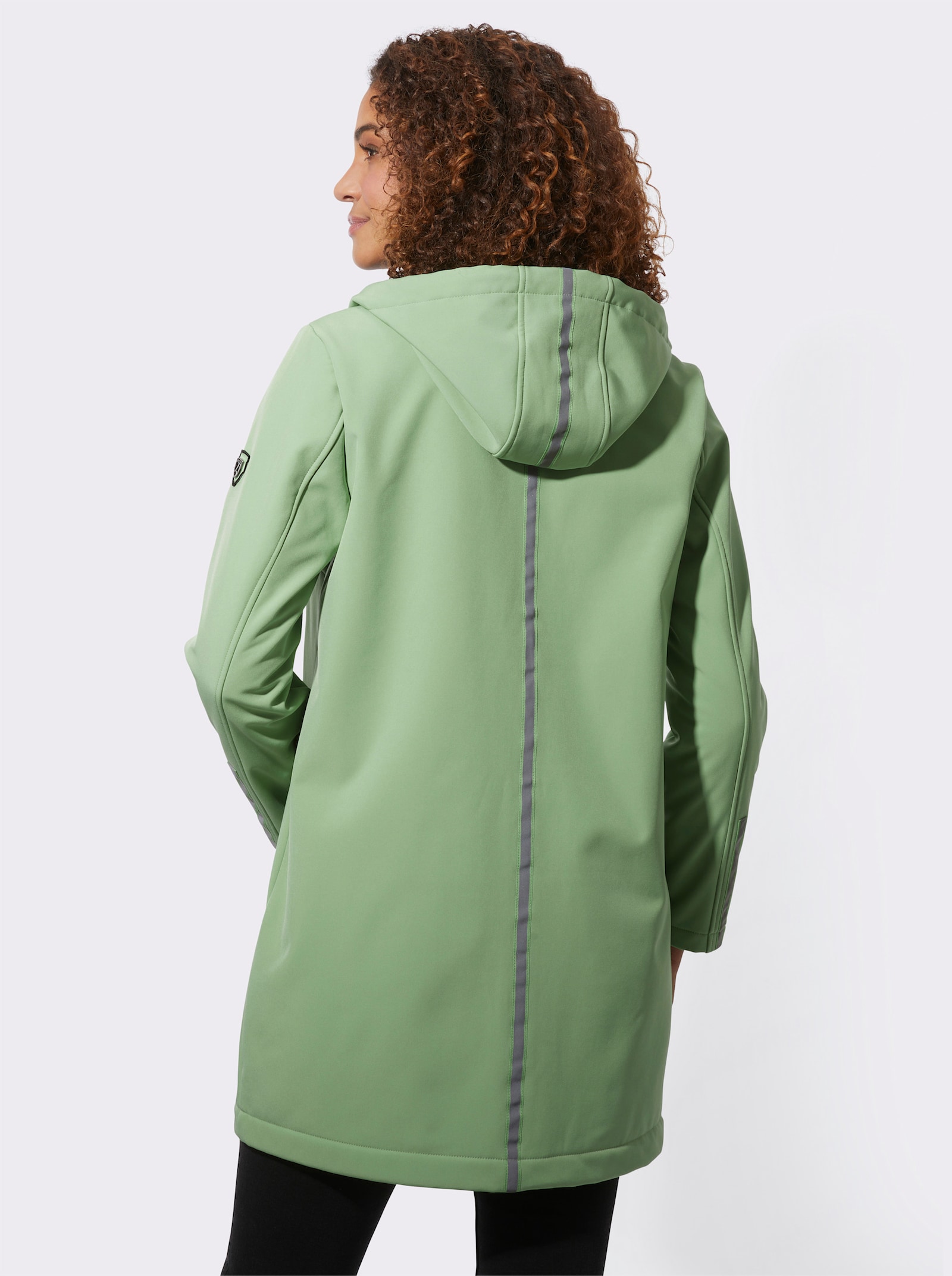 Softshelljacke mit reflektierenden Streifen - eucalyptus