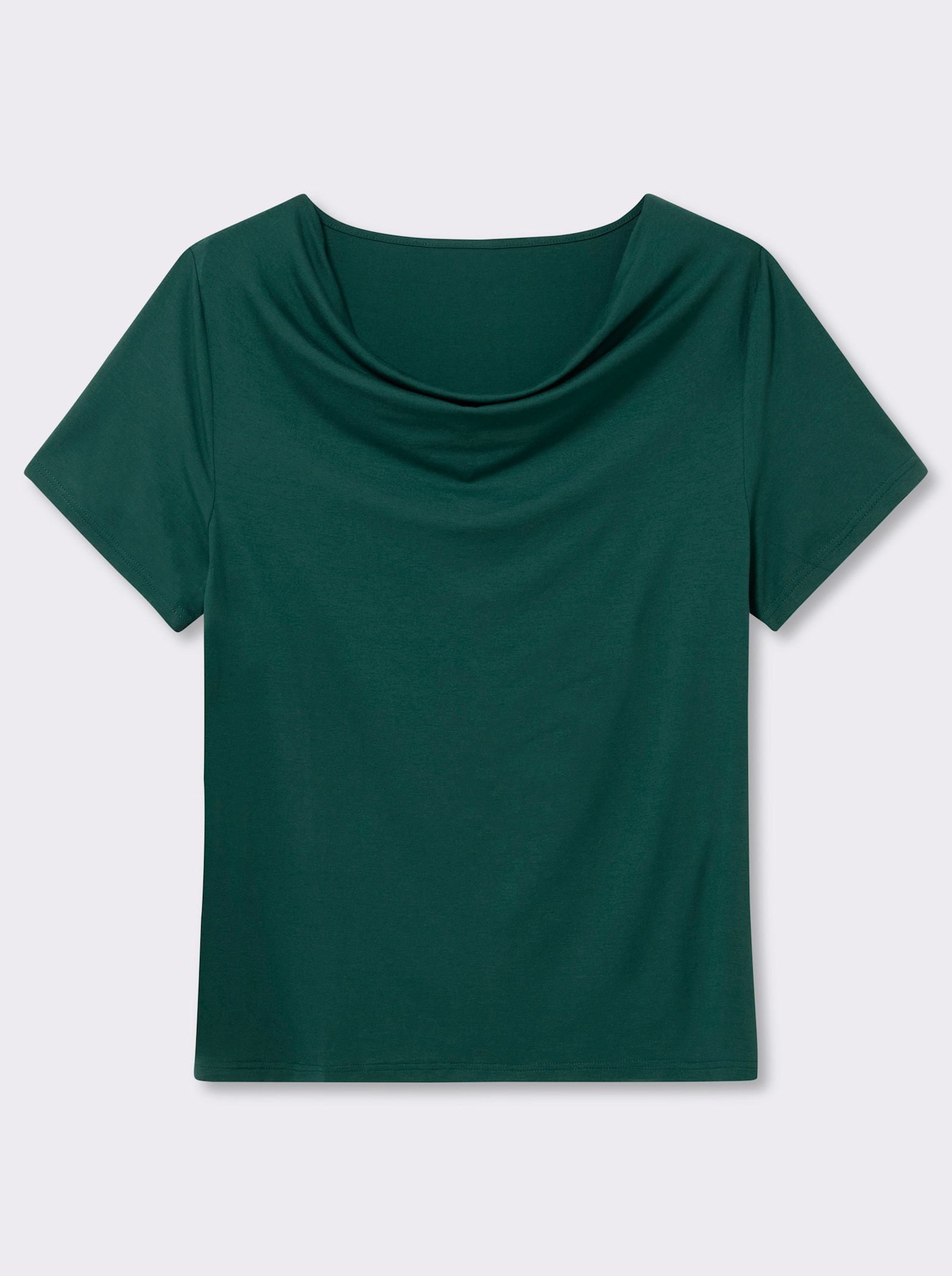 Wasserfallshirt mit kurzen Ärmeln - tannengrün
