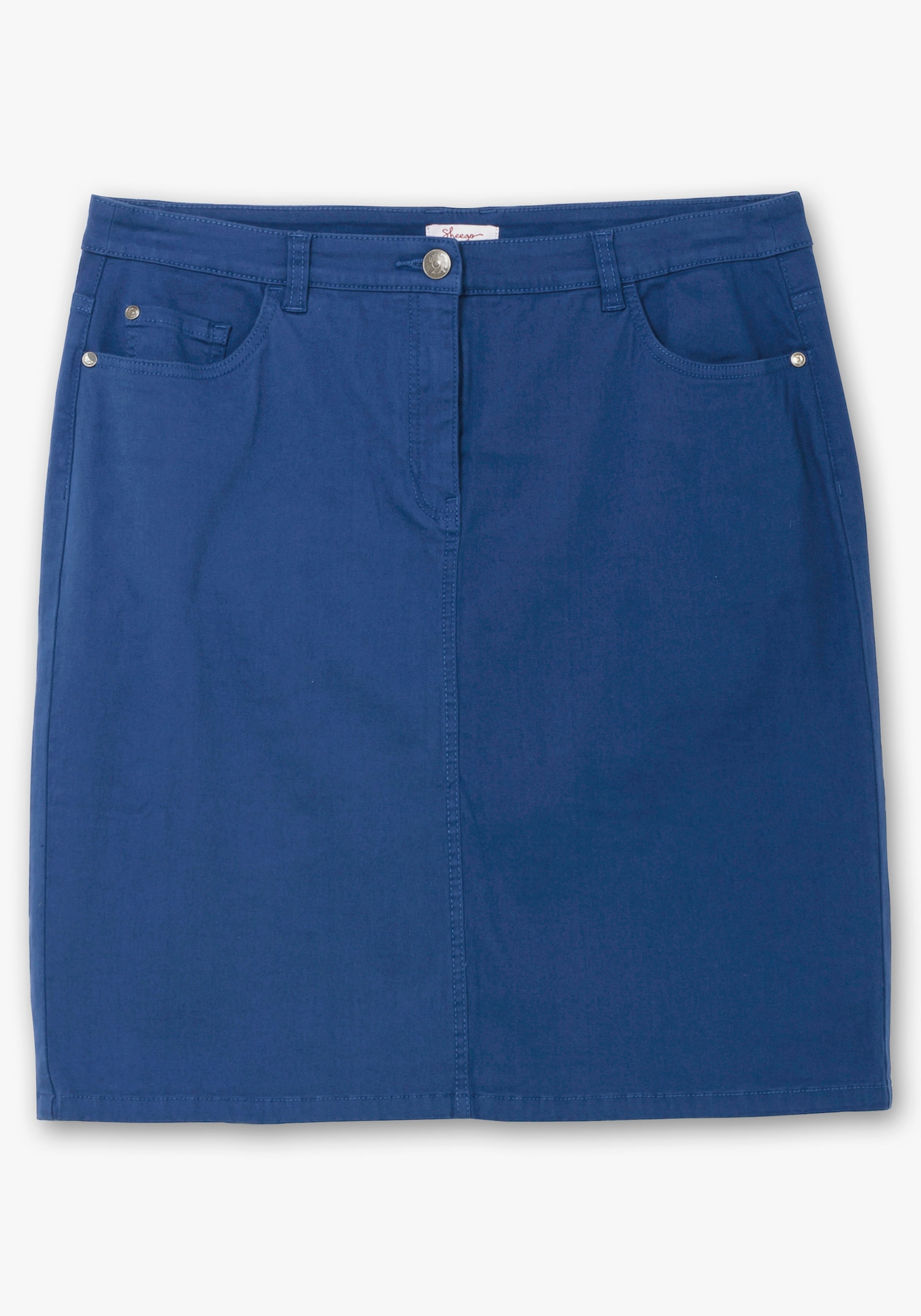 sheego Kokerrok van stretch-twill - bosbes