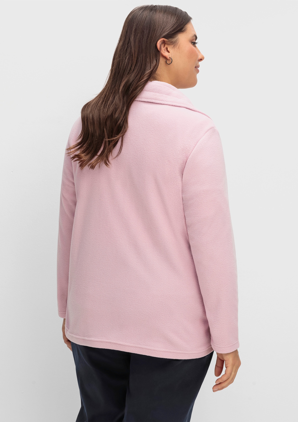 Fleecejacke mit 2-Wege-Reißverschluss - rosé