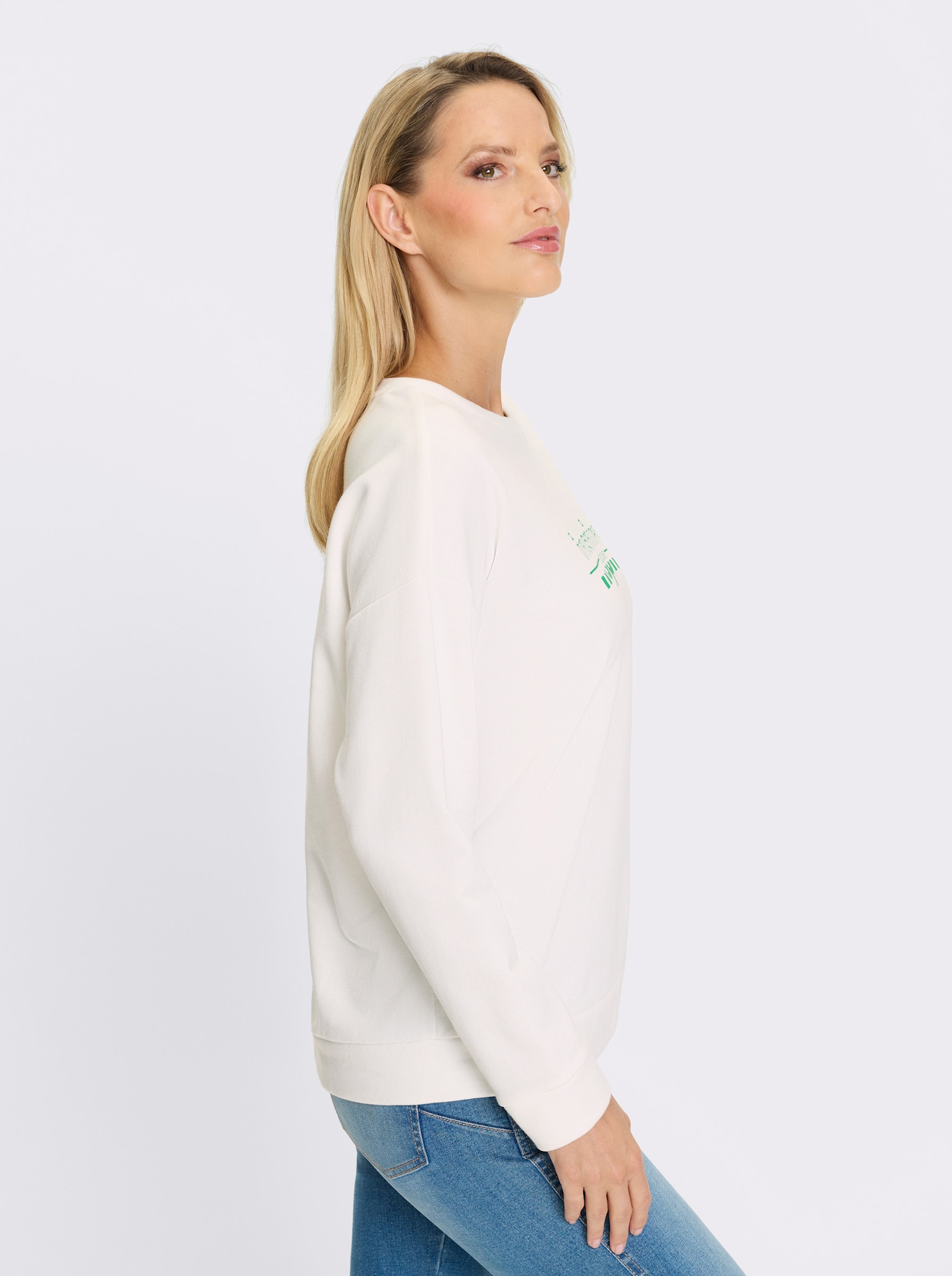 heine Sweatshirt mit Aufdruck - ecru