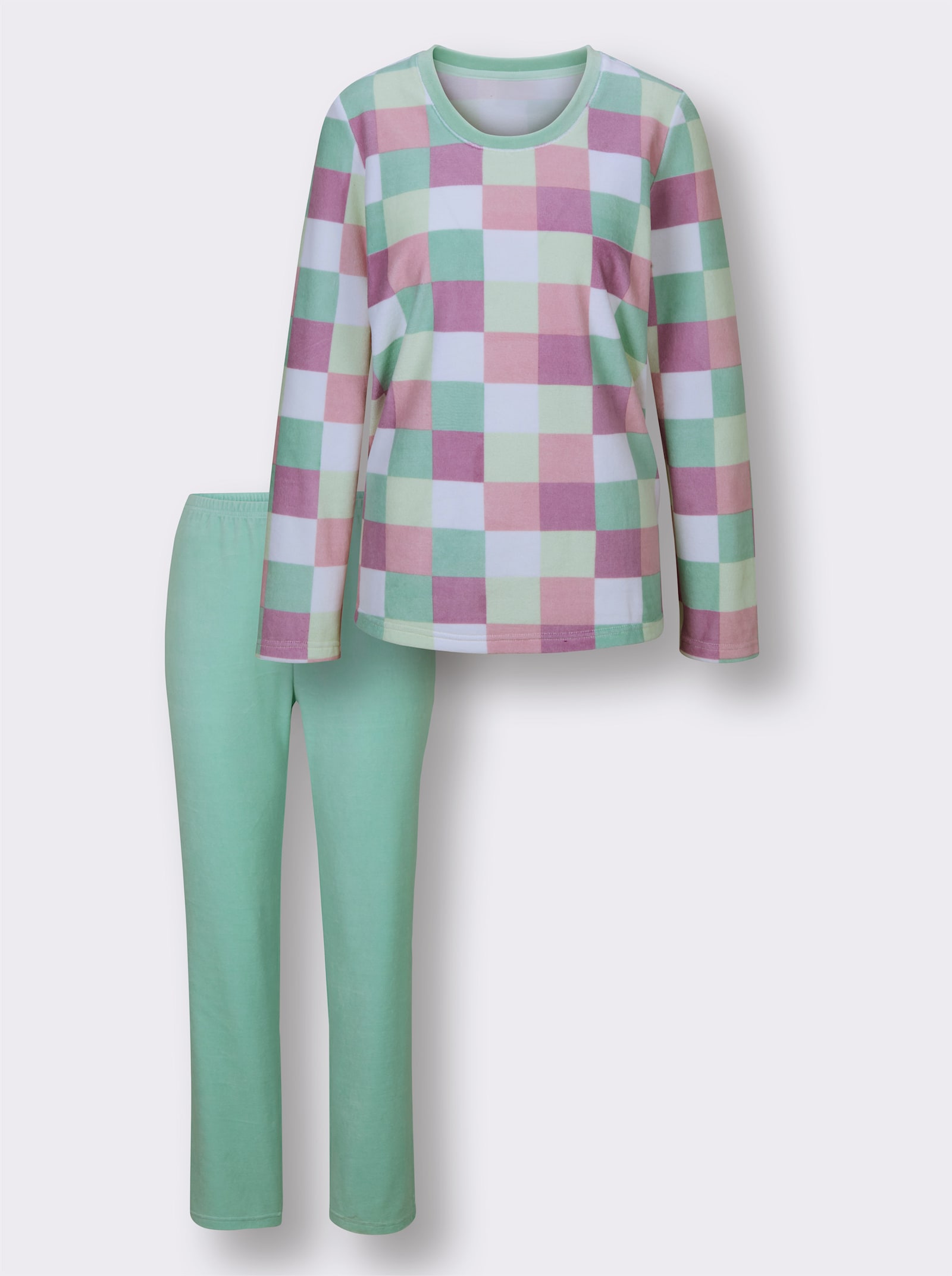 wäschepur Schlafanzug mit Print - kalkmint-rosé-bedruckt