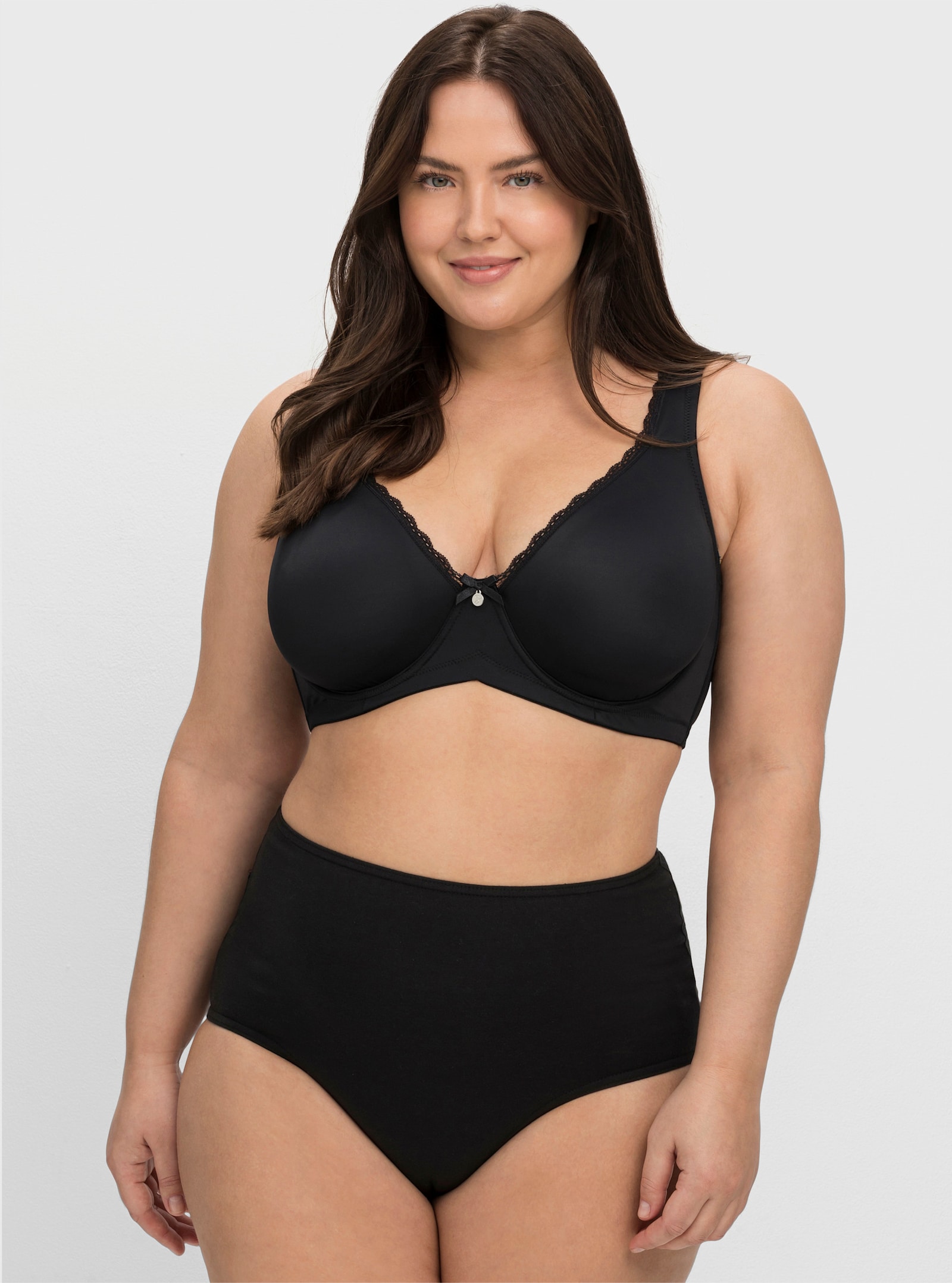 sheego Bügel-BH im Doppelpack - schwarz + weiss