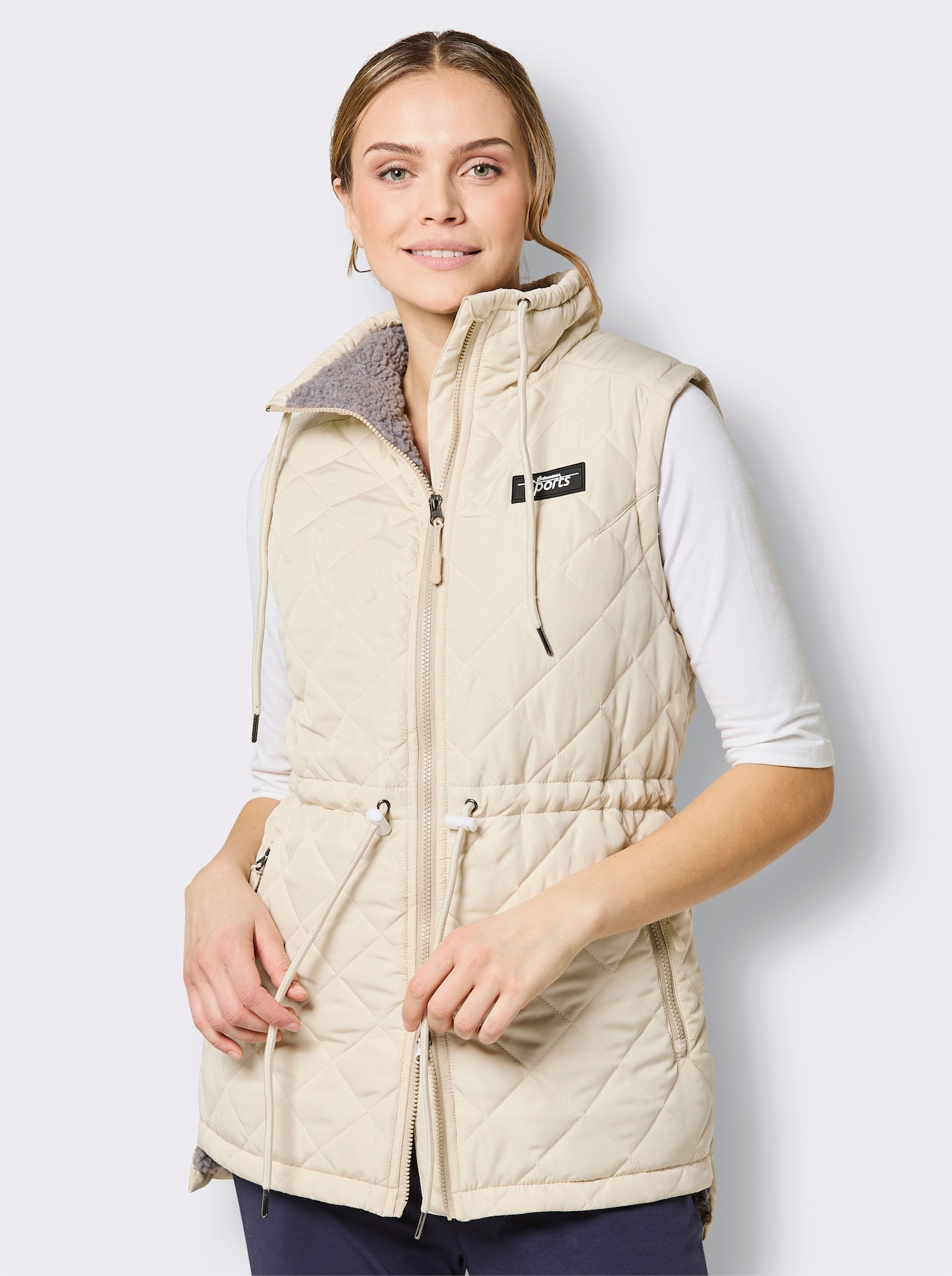 Catamaran Sports Steppweste , weitenverstellbar an Kragen und Taille - sand