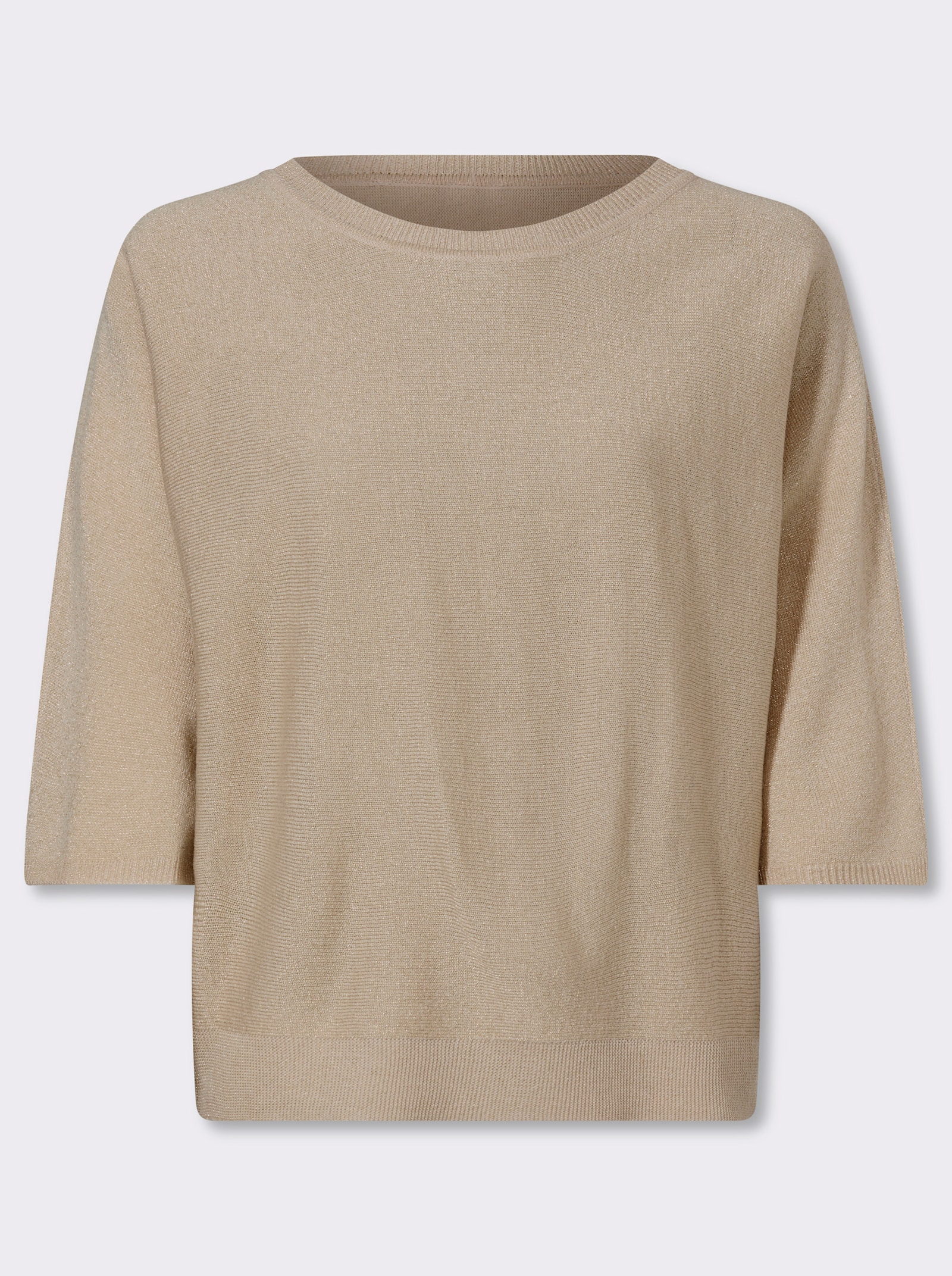 heine Pullover met 3/4-mouwen en glansgaren - ivoorkleur