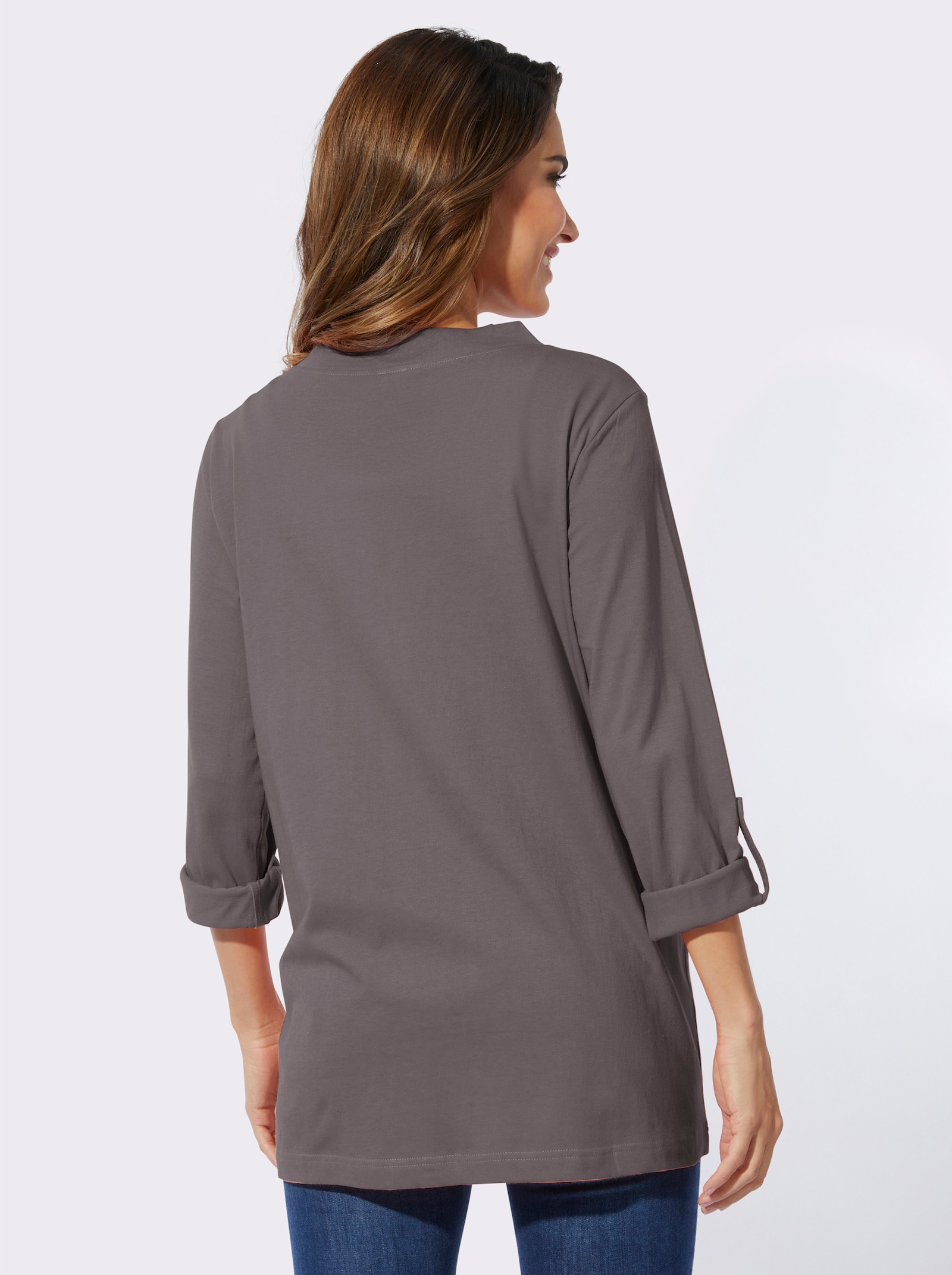 Shirtjacke aus reiner Baumwolle - anthrazit