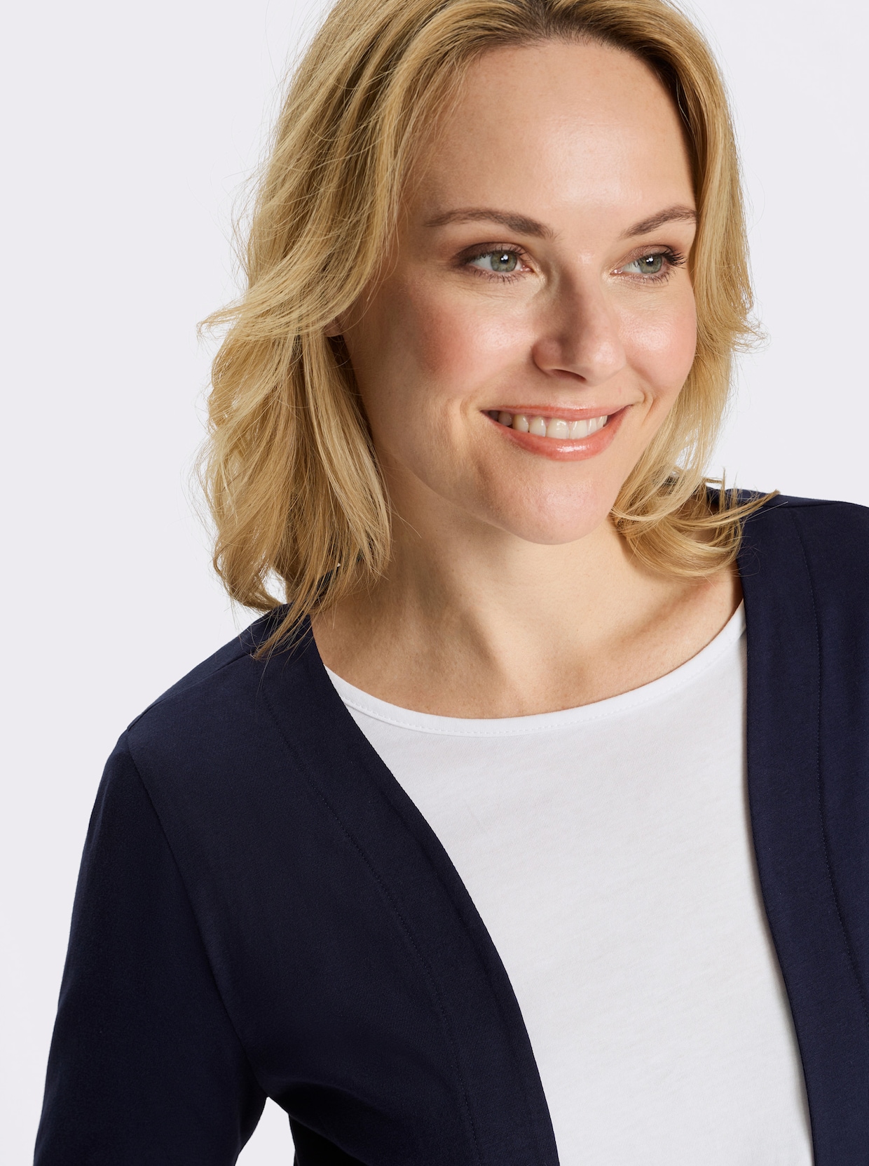 Shirtjacke mit 3/4-Ärmeln - marine