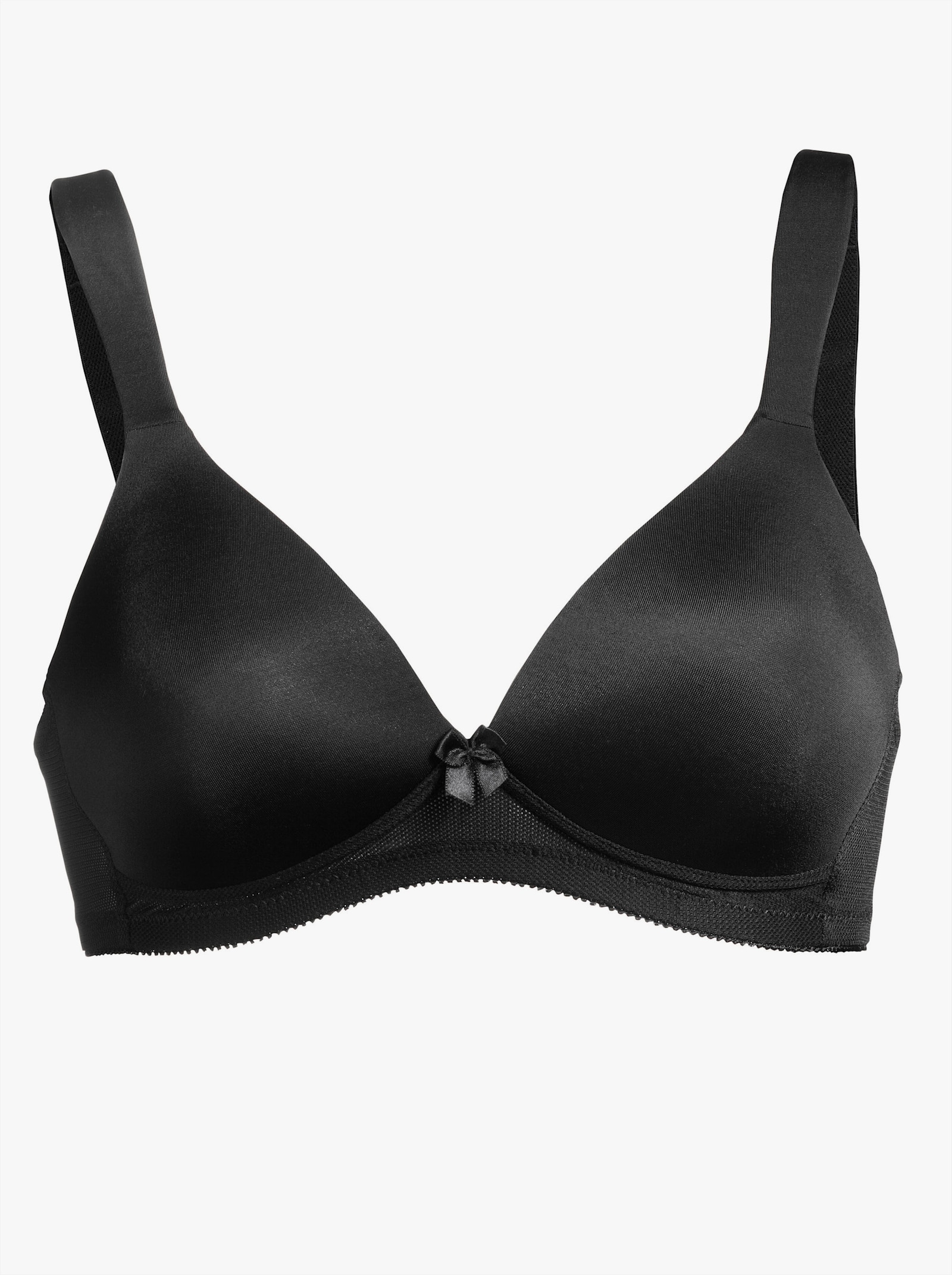 Naturana T-Shirt-BH ohne Bügel mit Komfortträgern - schwarz
