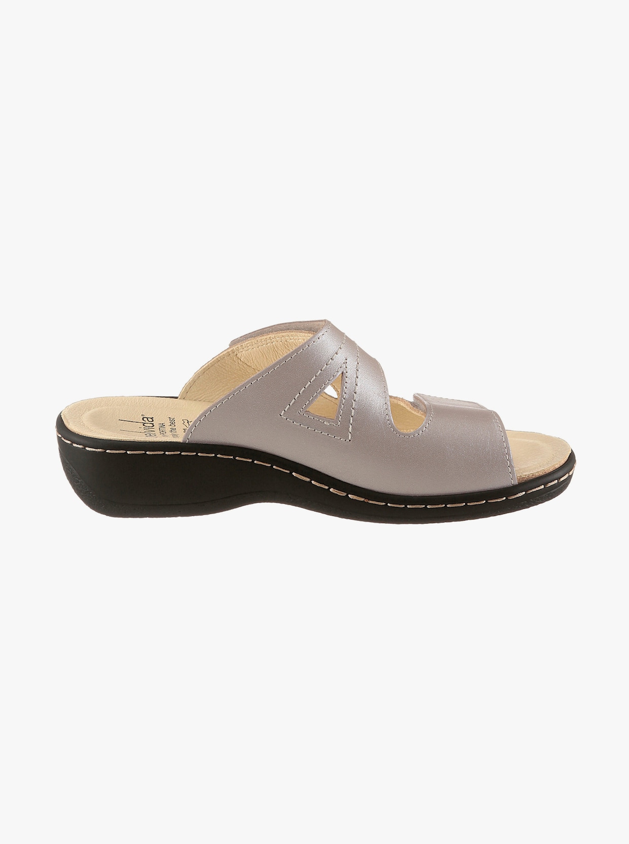 Belvida slippers - taupe geprint