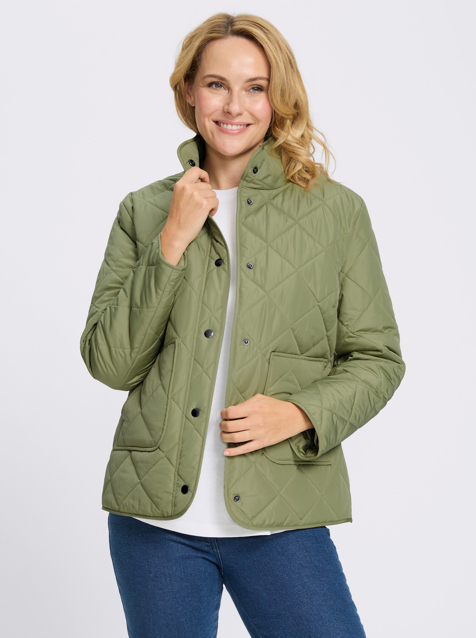 Steppjacke mit Stehkragen - schilf