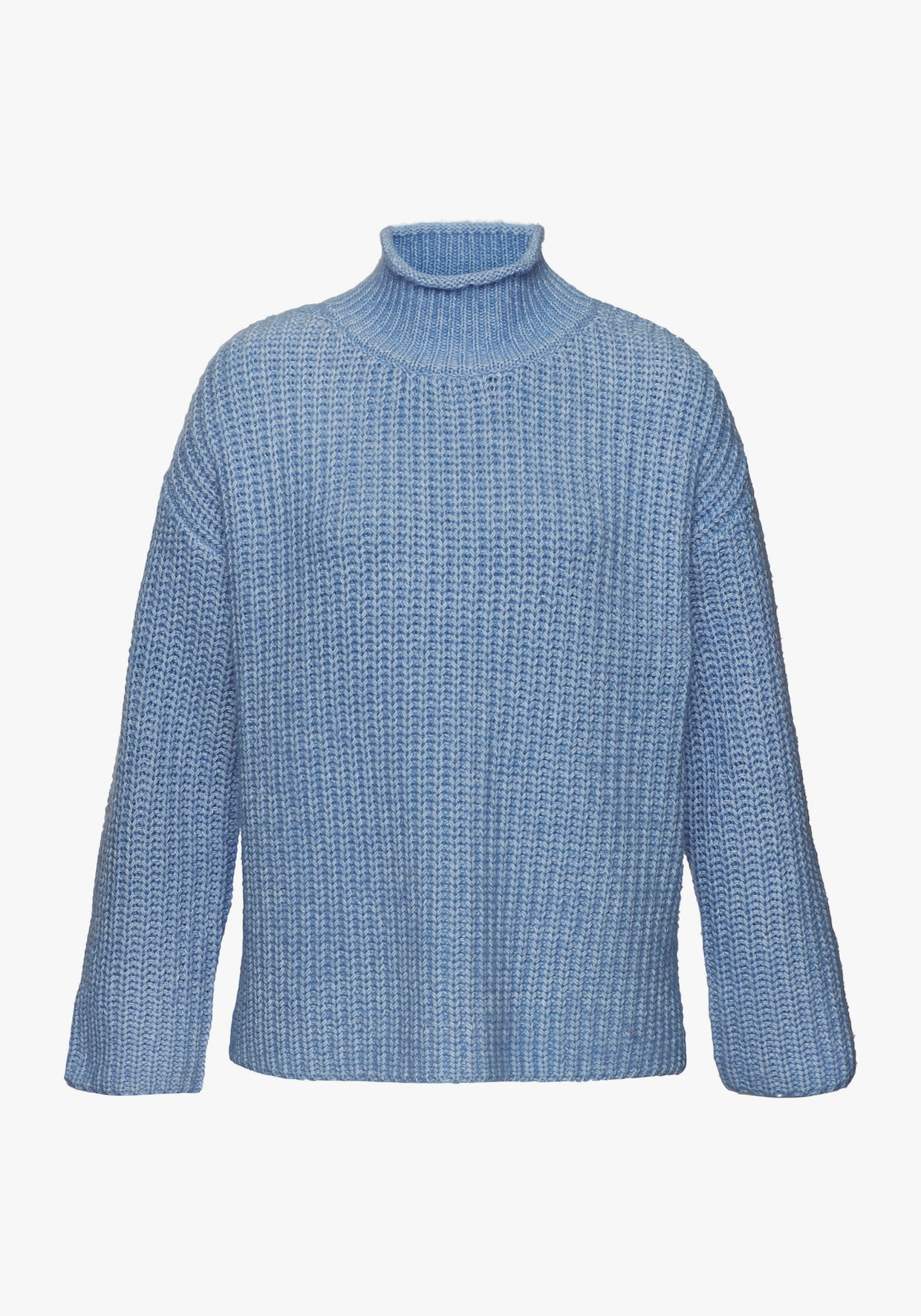 Buffalo Trui met opstaande kraag - blauw gemêleerd