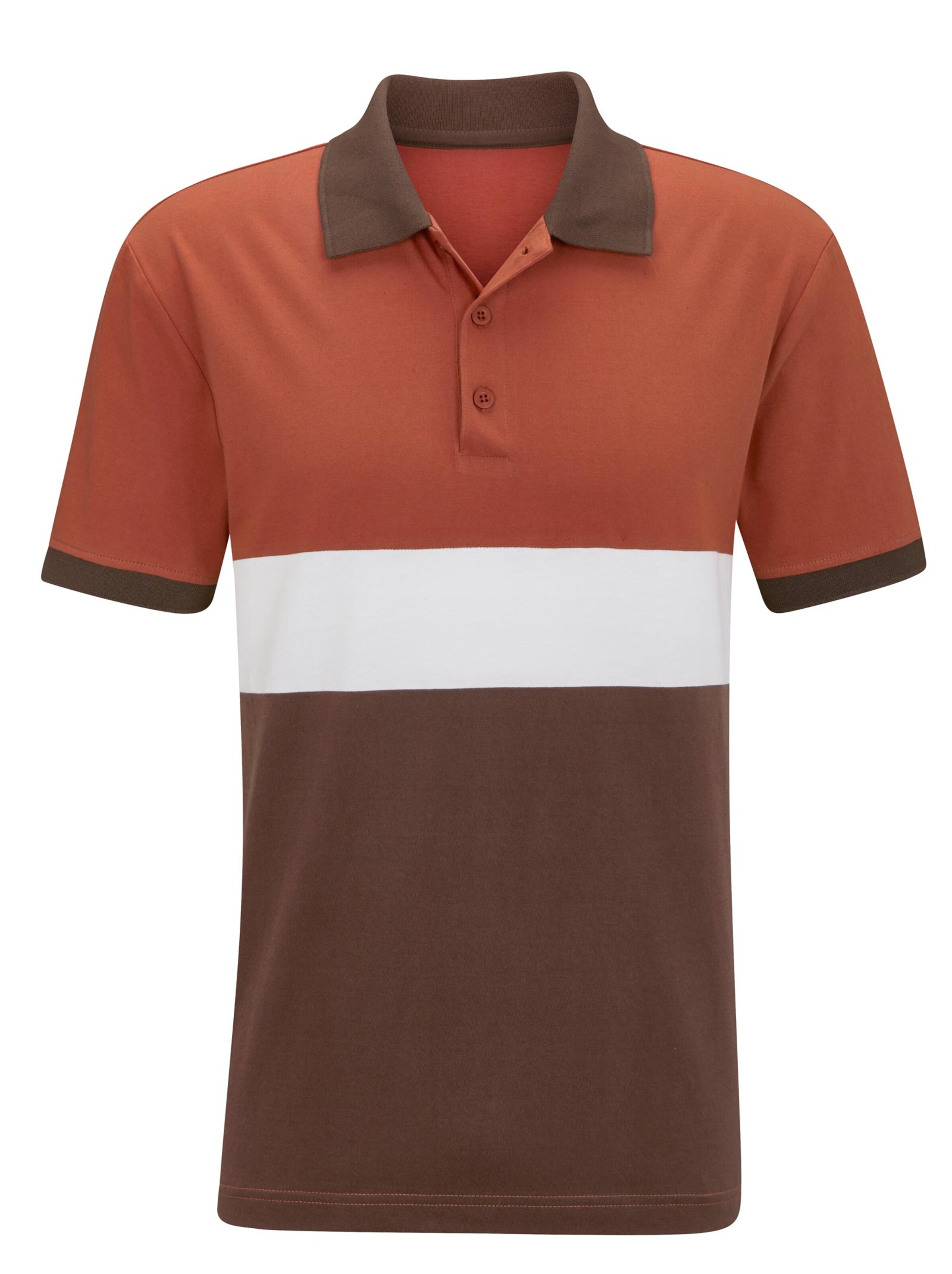 Poloshirt - rostrot-ecru-schoko