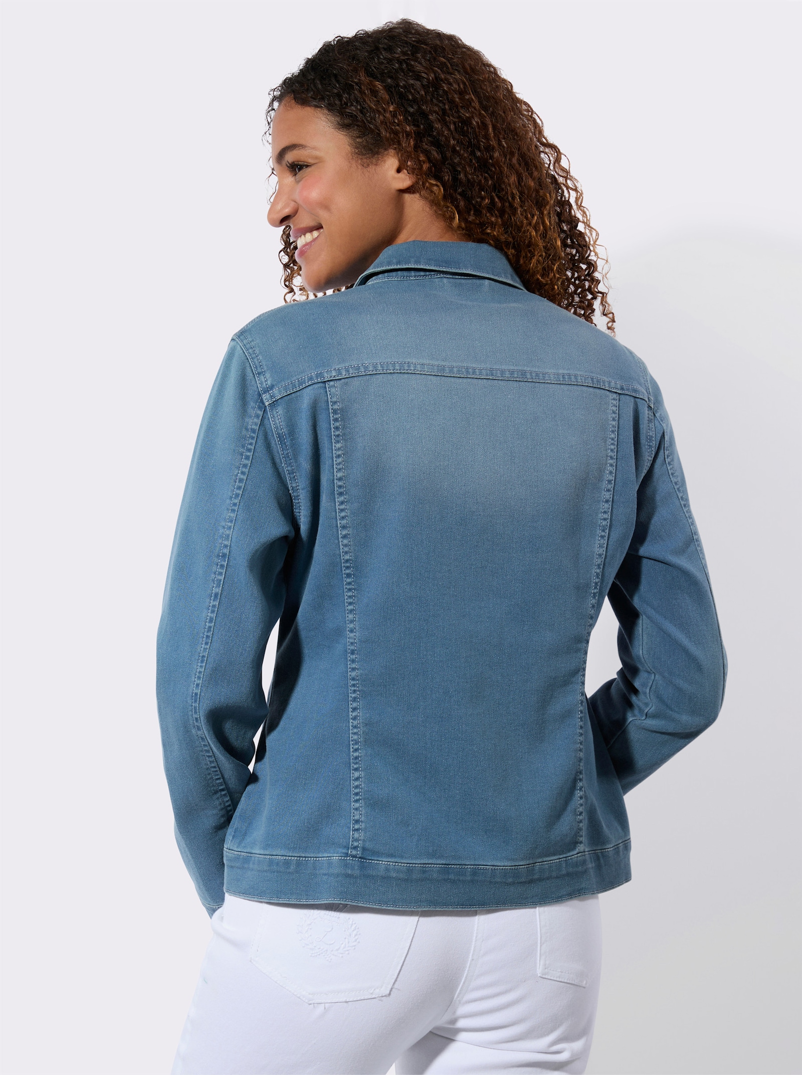 Jeansjacke elastische Qualität - blue-bleached