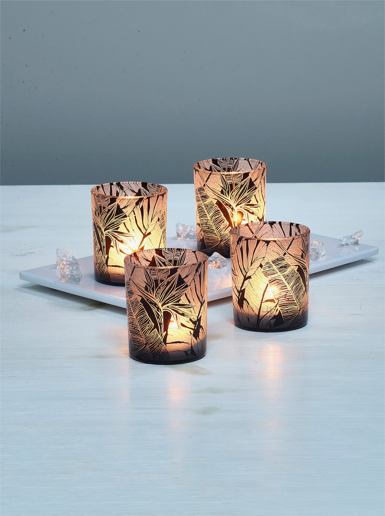 Teelichtglas-Set - schwarz