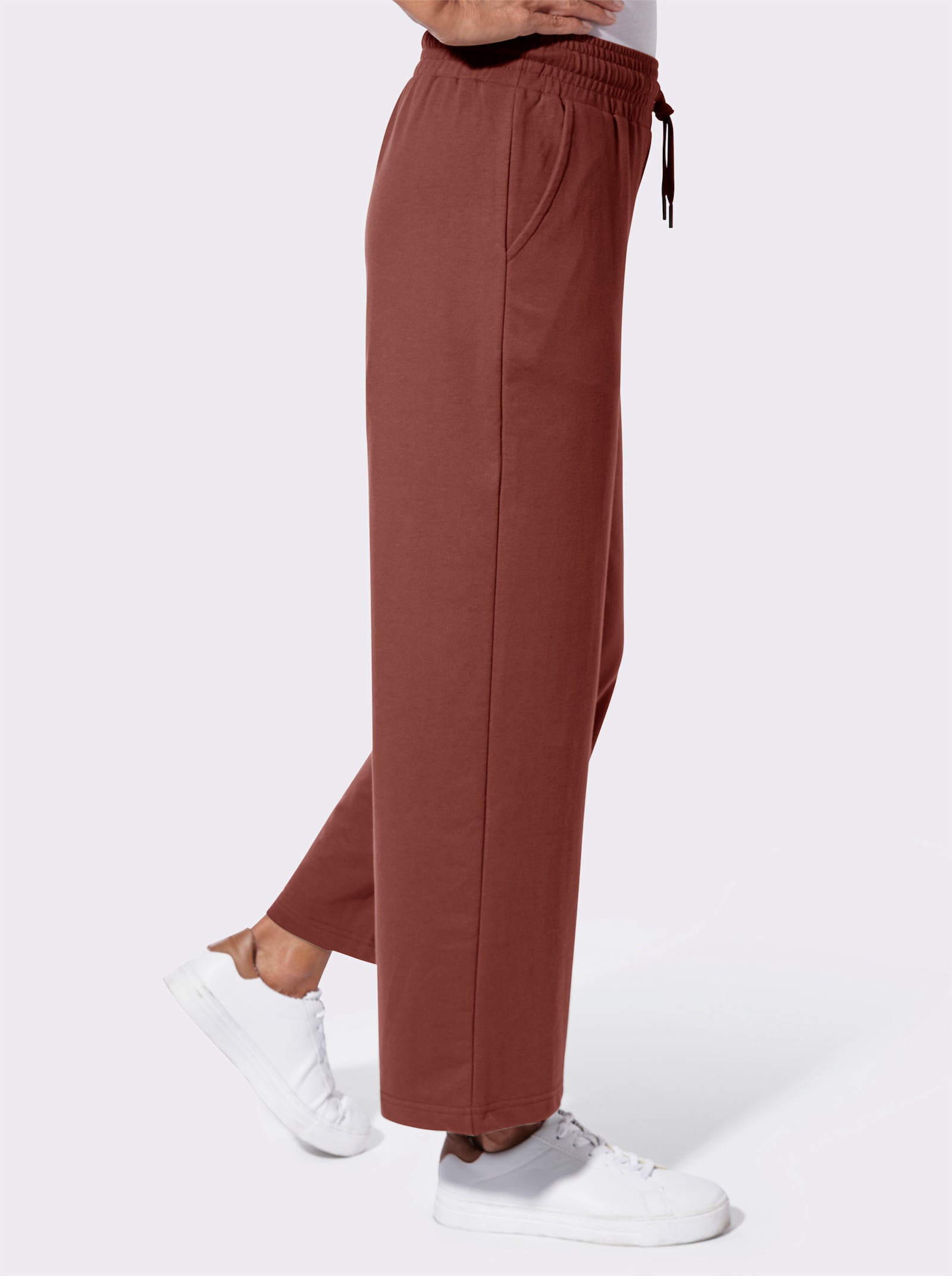 Sweathose mit Rundum-Dehnbund - rotbraun