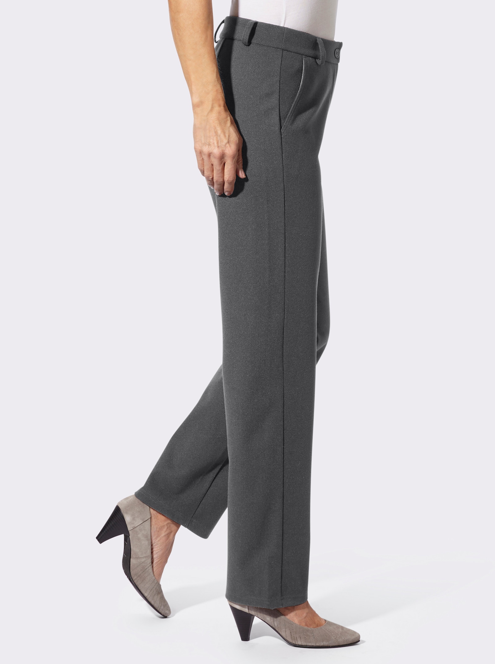 Stoffhose in Jersey-Qualität - anthrazit