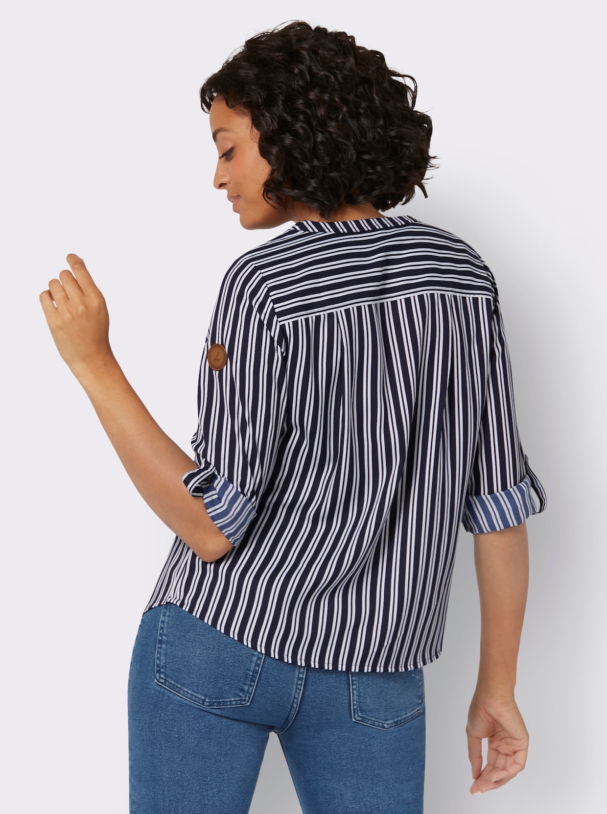 Gestreepte blouse - marine/wit gestreept