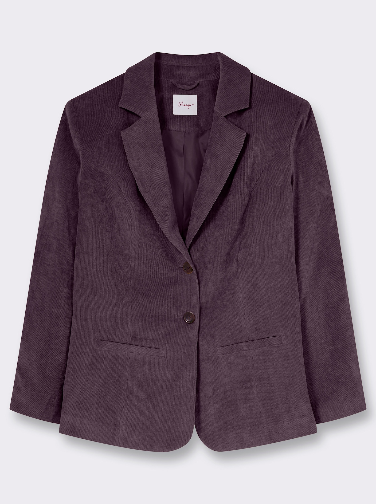 sheego Cordblazer in taillierter Form - aubergine