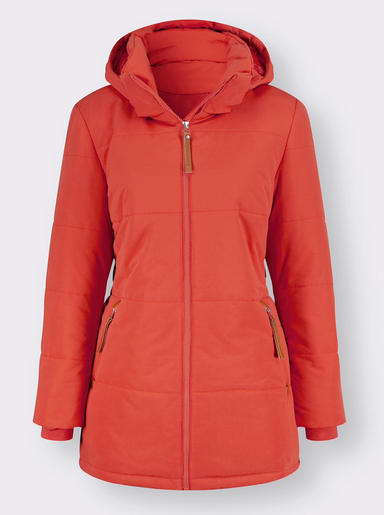 Outdoorjacke mit abnehmbarer Kapuze und Jersey-Bündchen - terra