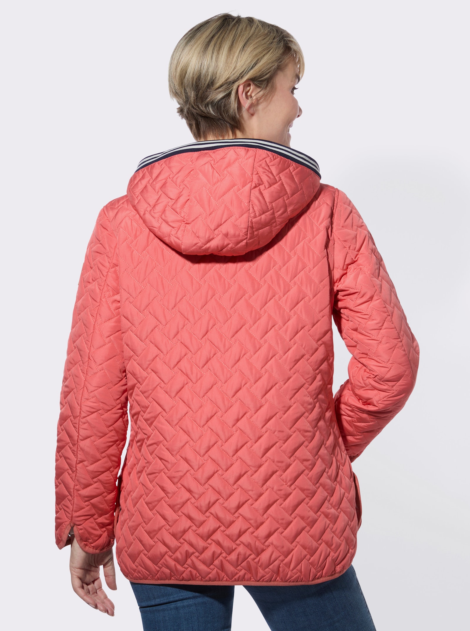 Steppjacke mit Kapuze - grapefruit
