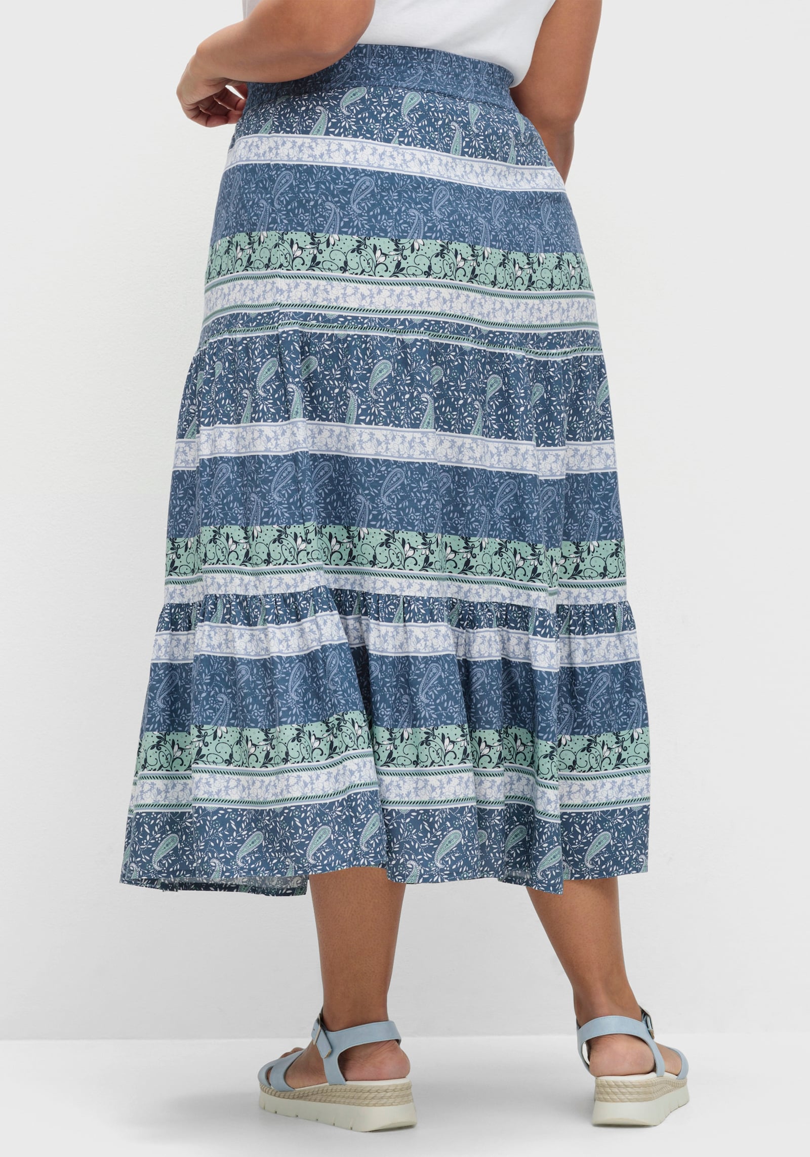 Schlupfrock im Paisley-Muster - rauchblau-kalkmint-bedruckt