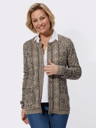 Strickjacke - beige-meliert