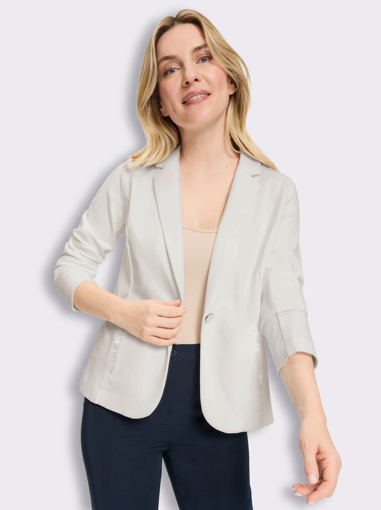 Blazer in Jersey-Qualität - weiß
