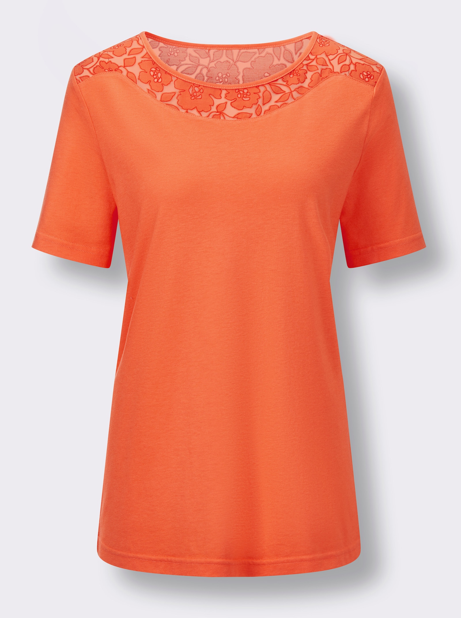 Ascafa Schlafanzug mit Ausbrenner-Spitze - orange