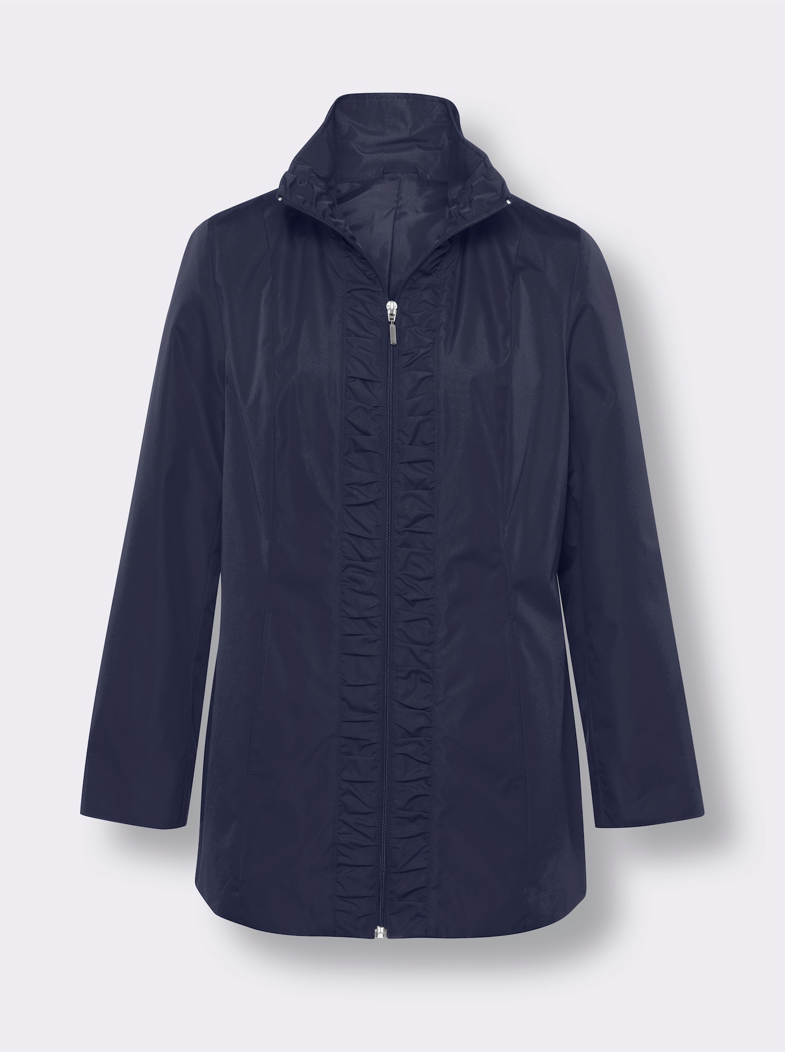 Jacka med rynkade infällningar - marin