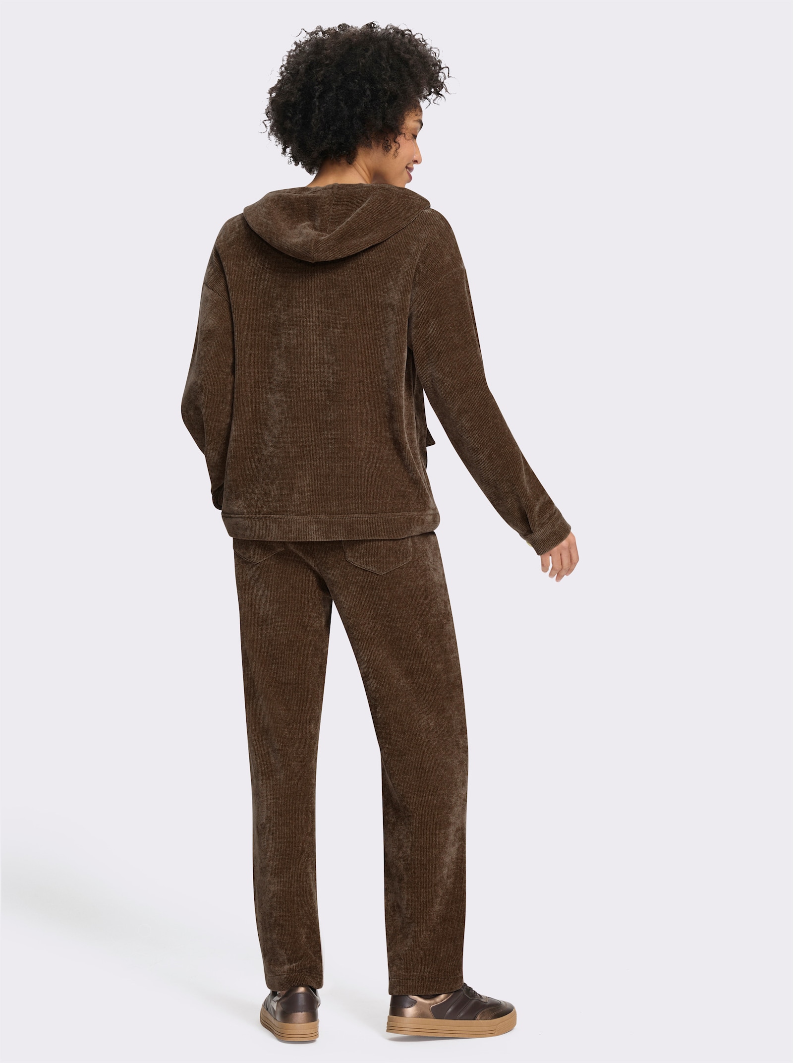 heine Hosenanzug aus Chenille - schoko