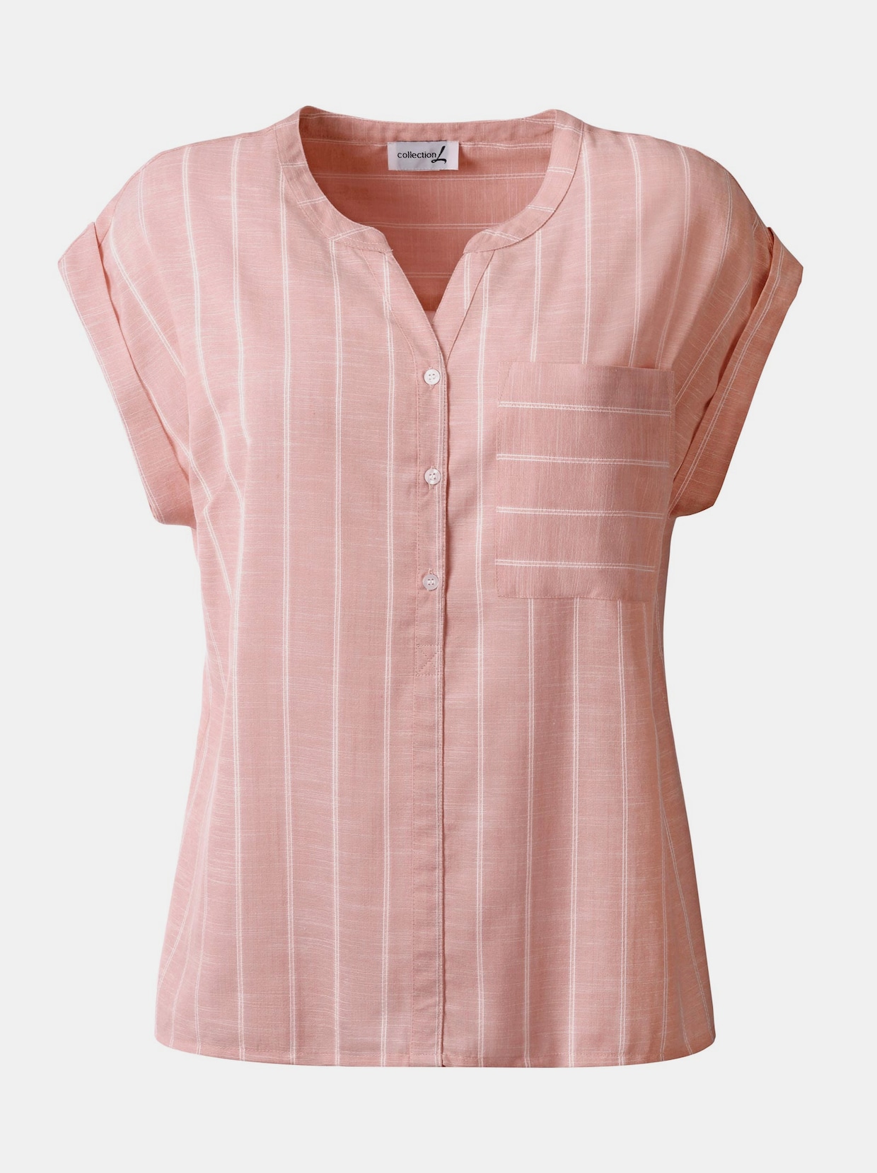 Comfortabele blouse - roze gestreept