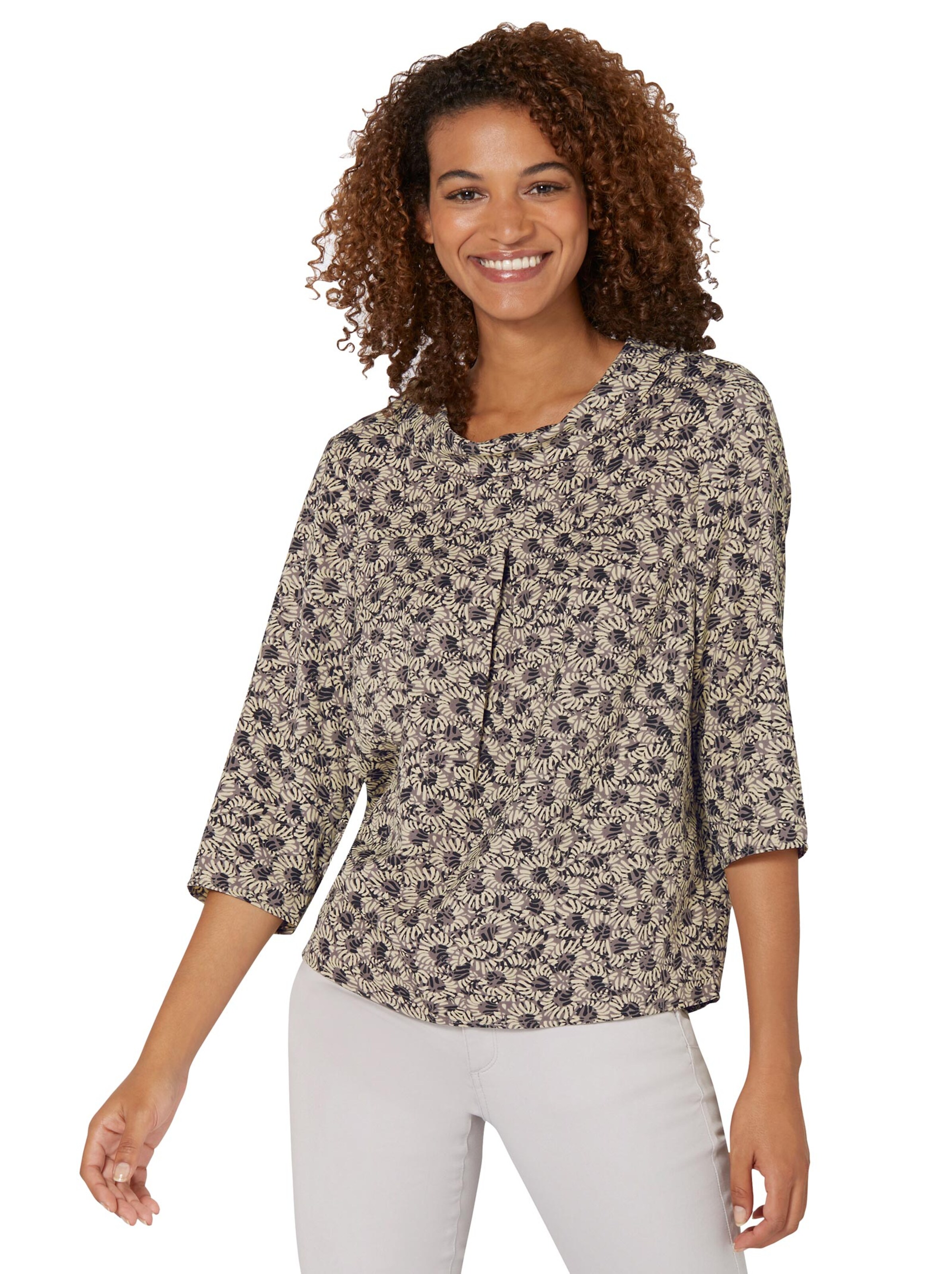 Bluse - schwarz-beige