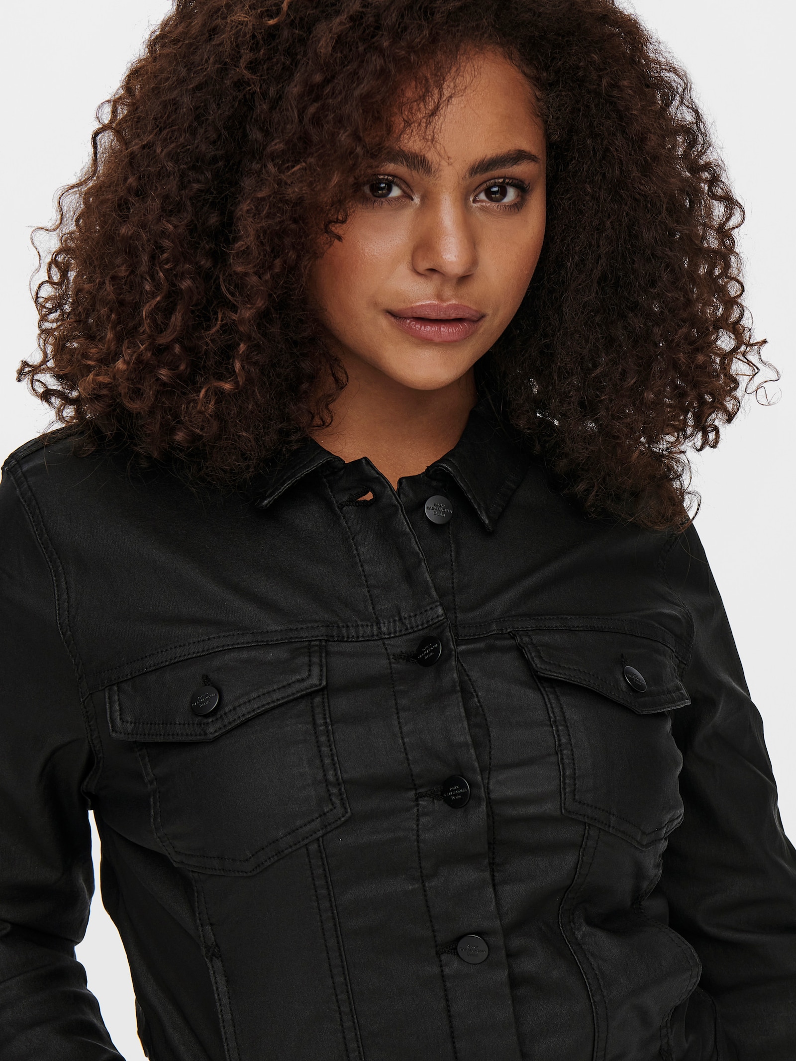 ONLY CARMAKOMA Lederimitatjacke - black detail:coated