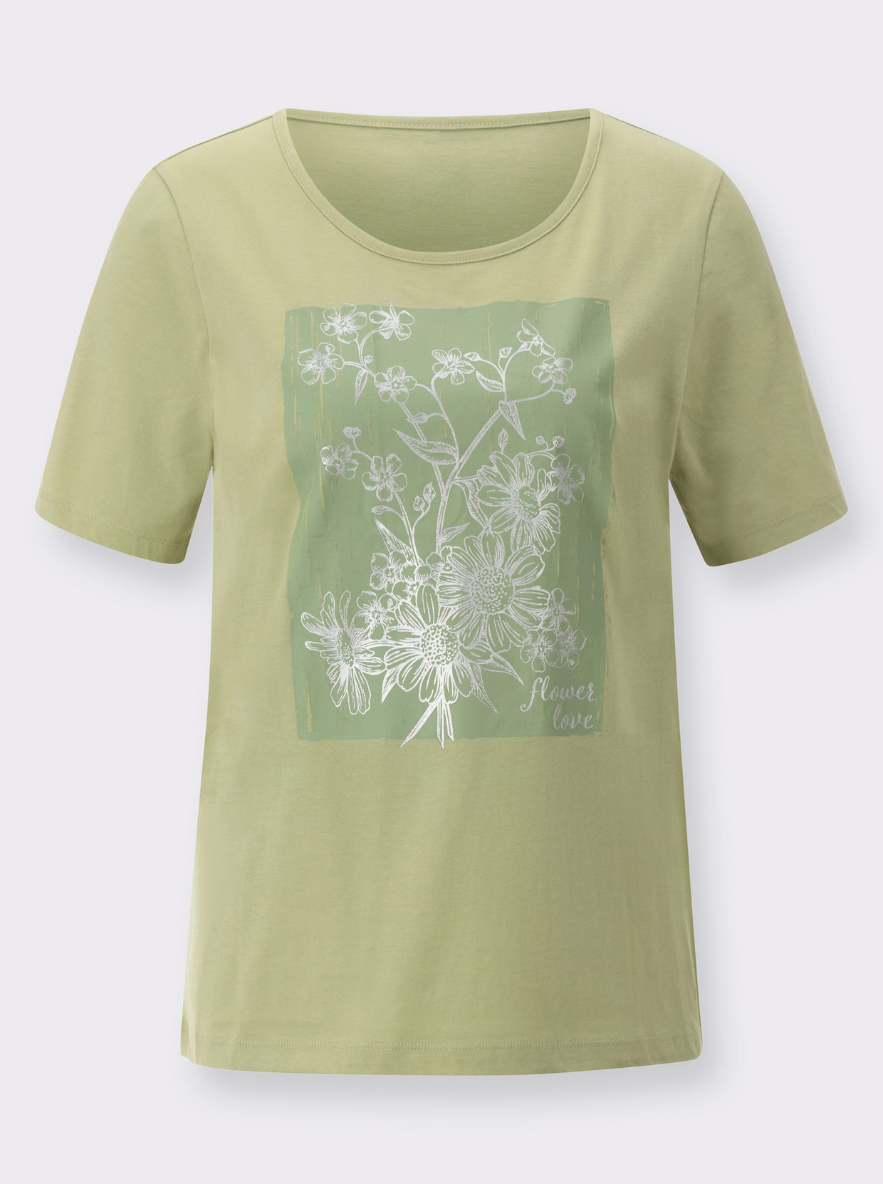 Rundhalsshirt - lindgrün-eucalyptus