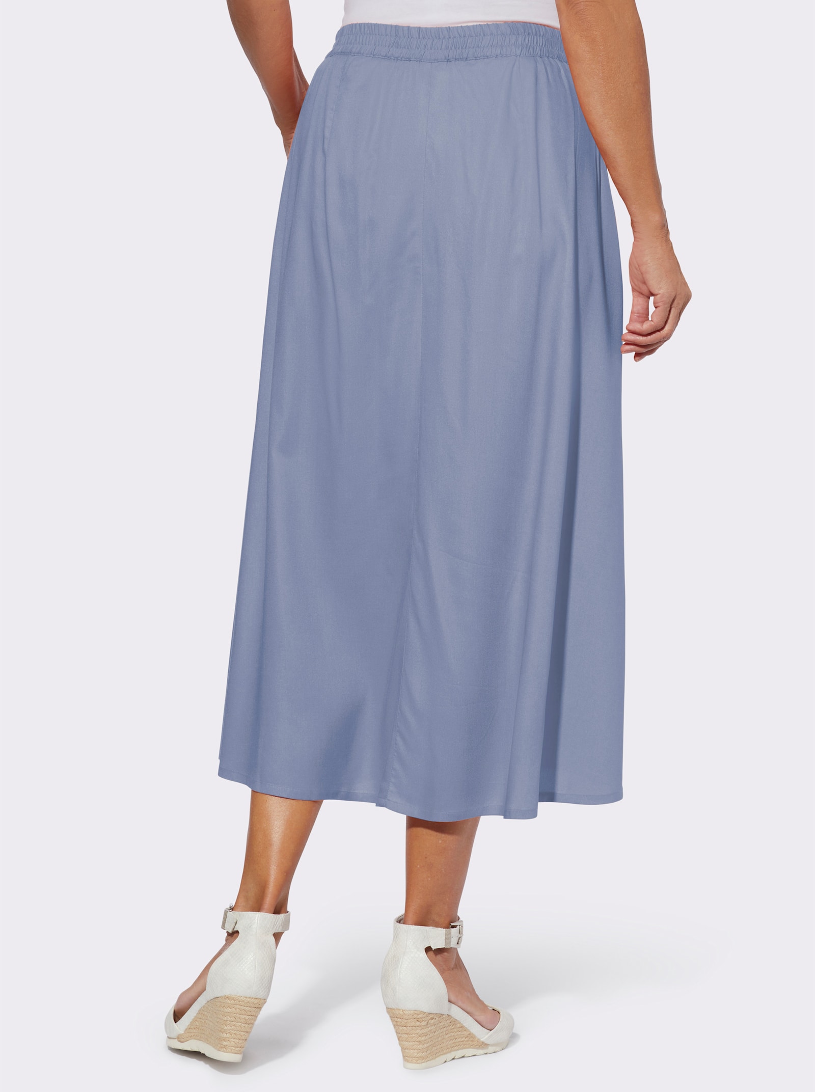 A-lijn-rok van pure viscose - duivenblauw