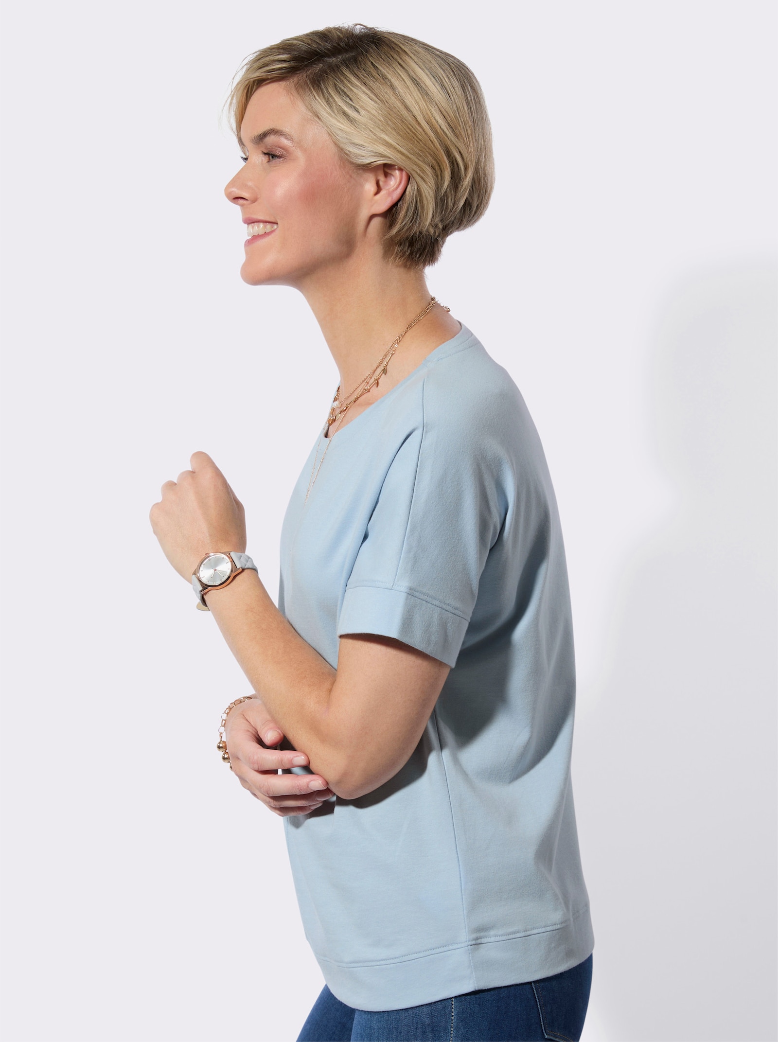 Halbarmshirt - hellblau