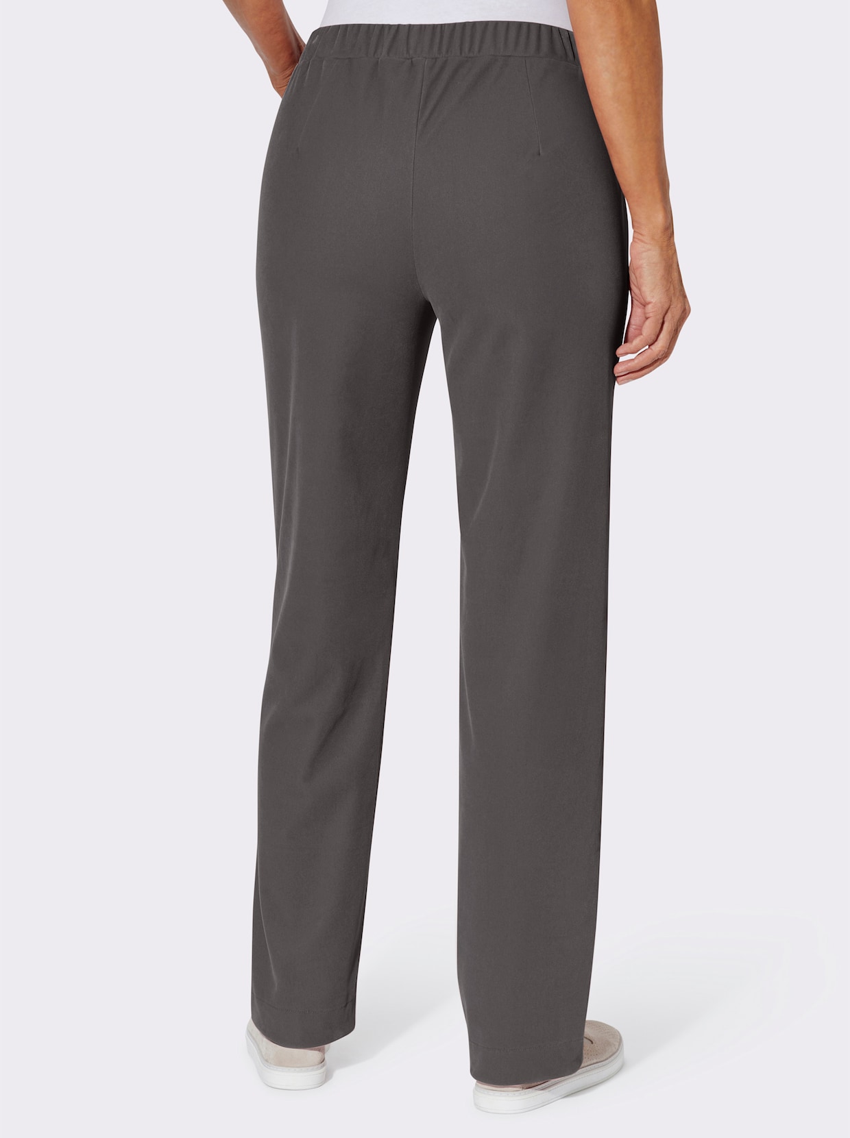 Samthose mit Rundum-Dehnbund - anthrazit