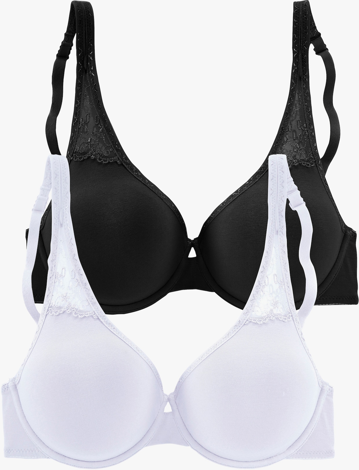 petite fleur Soutien-gorge spécial T-shirt - blanc + noir