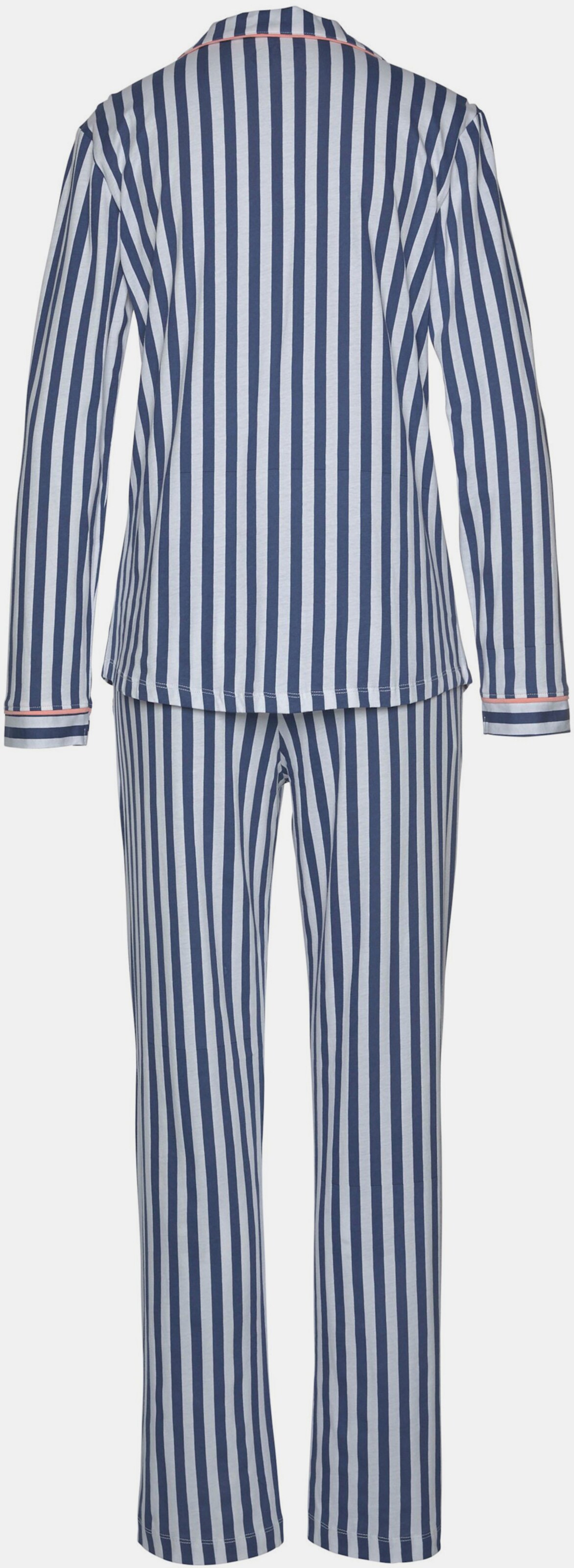 H.I.S Pyjama - dunkelblau-weiß-gestreift