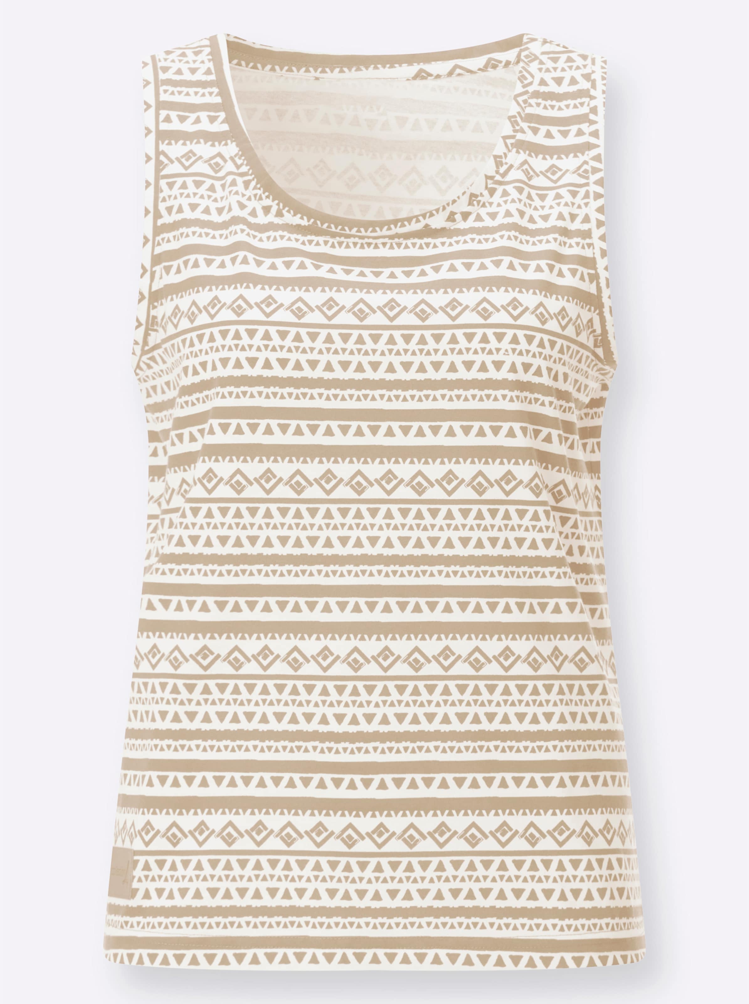 Damen Shirttop beige-ecru-bedruckt, Größe 48 - Bild 3