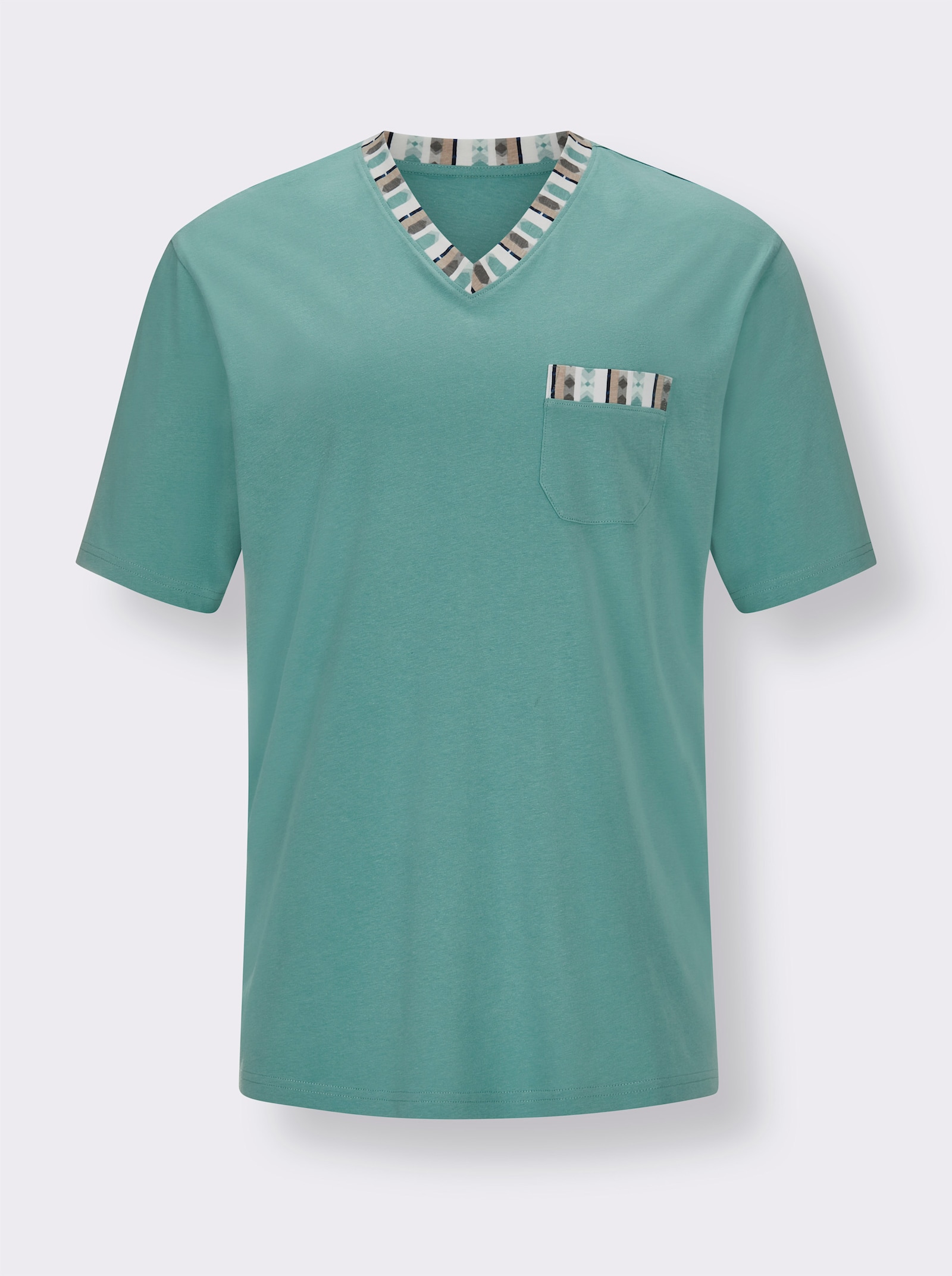 wäschepur men Shorty's - ecru/salie bedrukt + salie