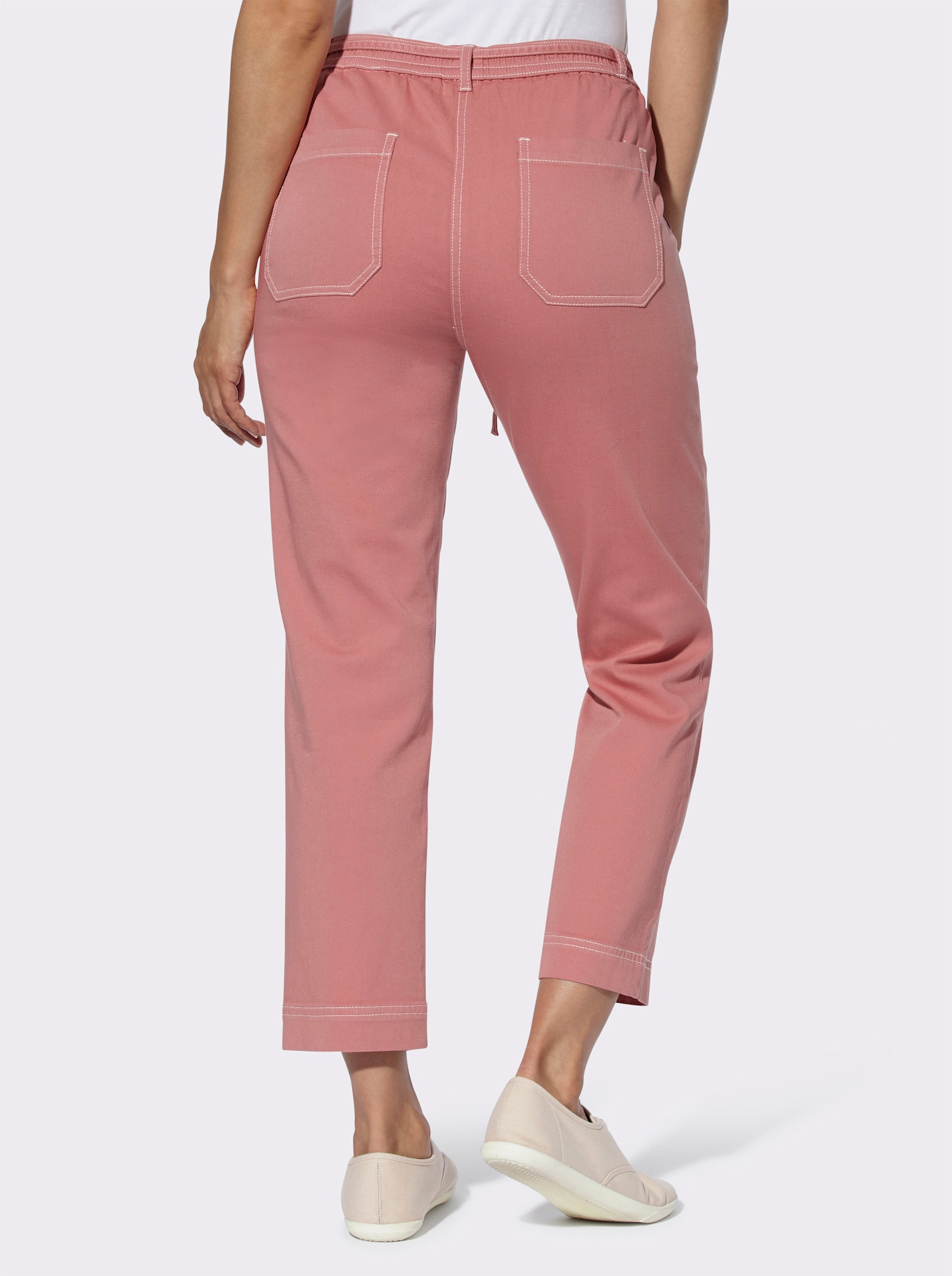 7⁄8 navliekacie džínsy, elast. pás - ružové drevo