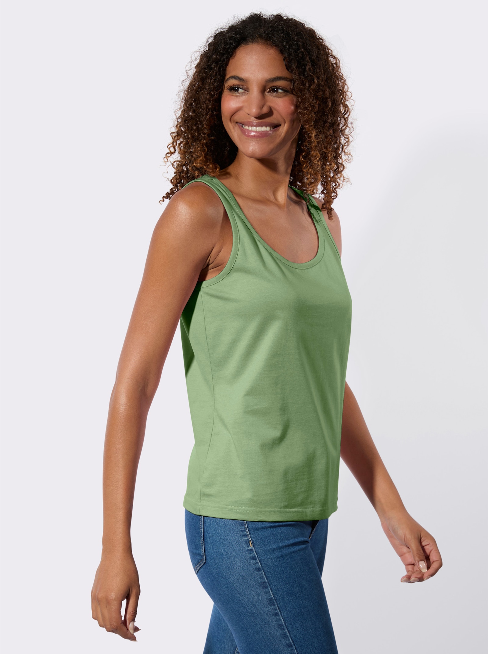 Tričkový top v dvojbalení - Eukalyptová + svetlobéžová