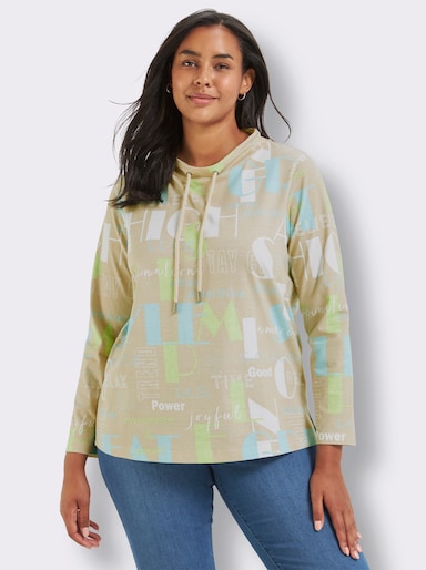 Langarmshirt - sand-mint-bedruckt