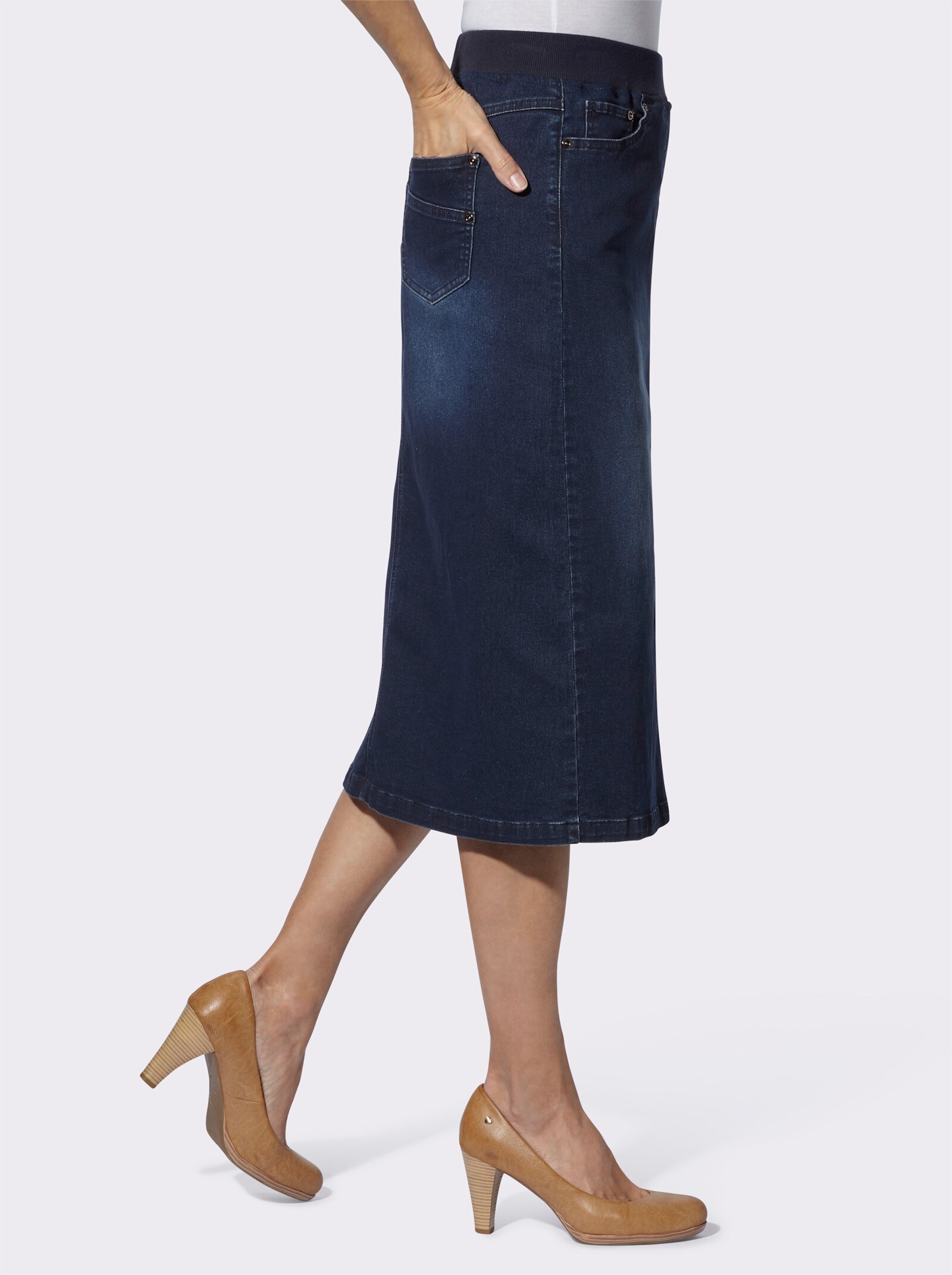 Jeansrock in Schlupfform - dark blue