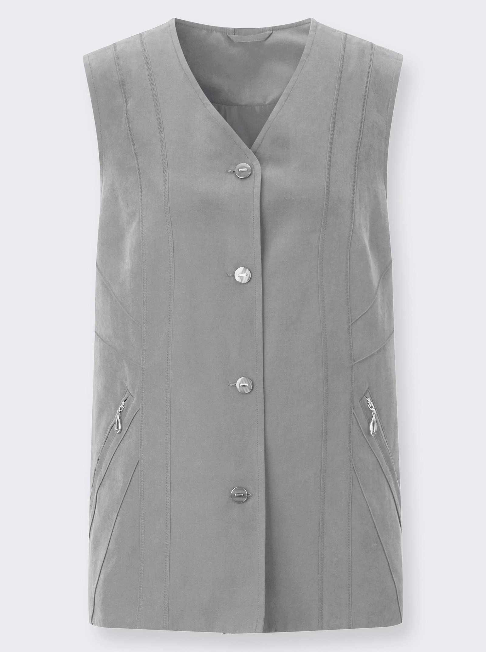 Weste in Micro-Moss-Qualität - steingrau