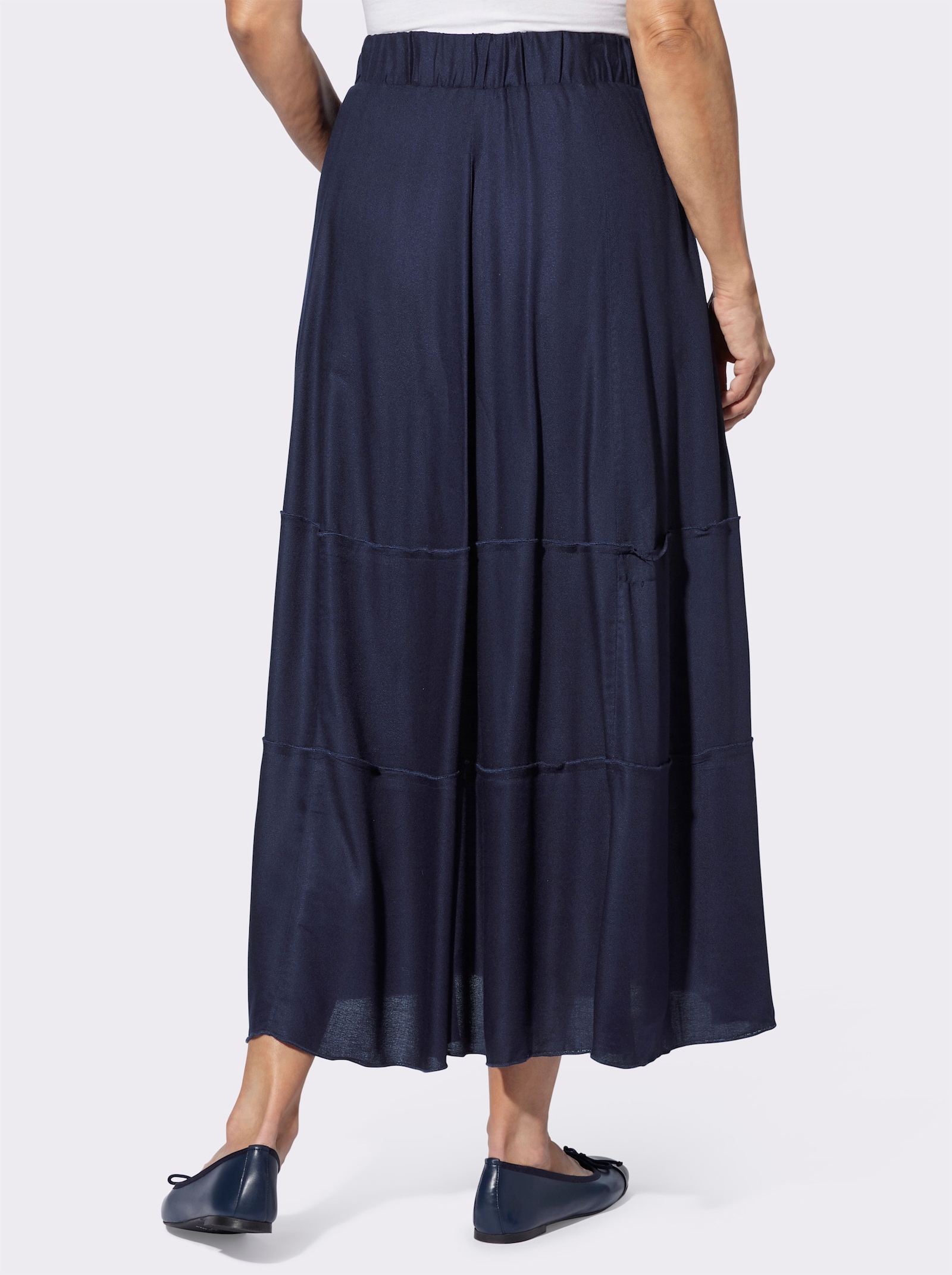 Kjol med resår med viskosfoder - marin