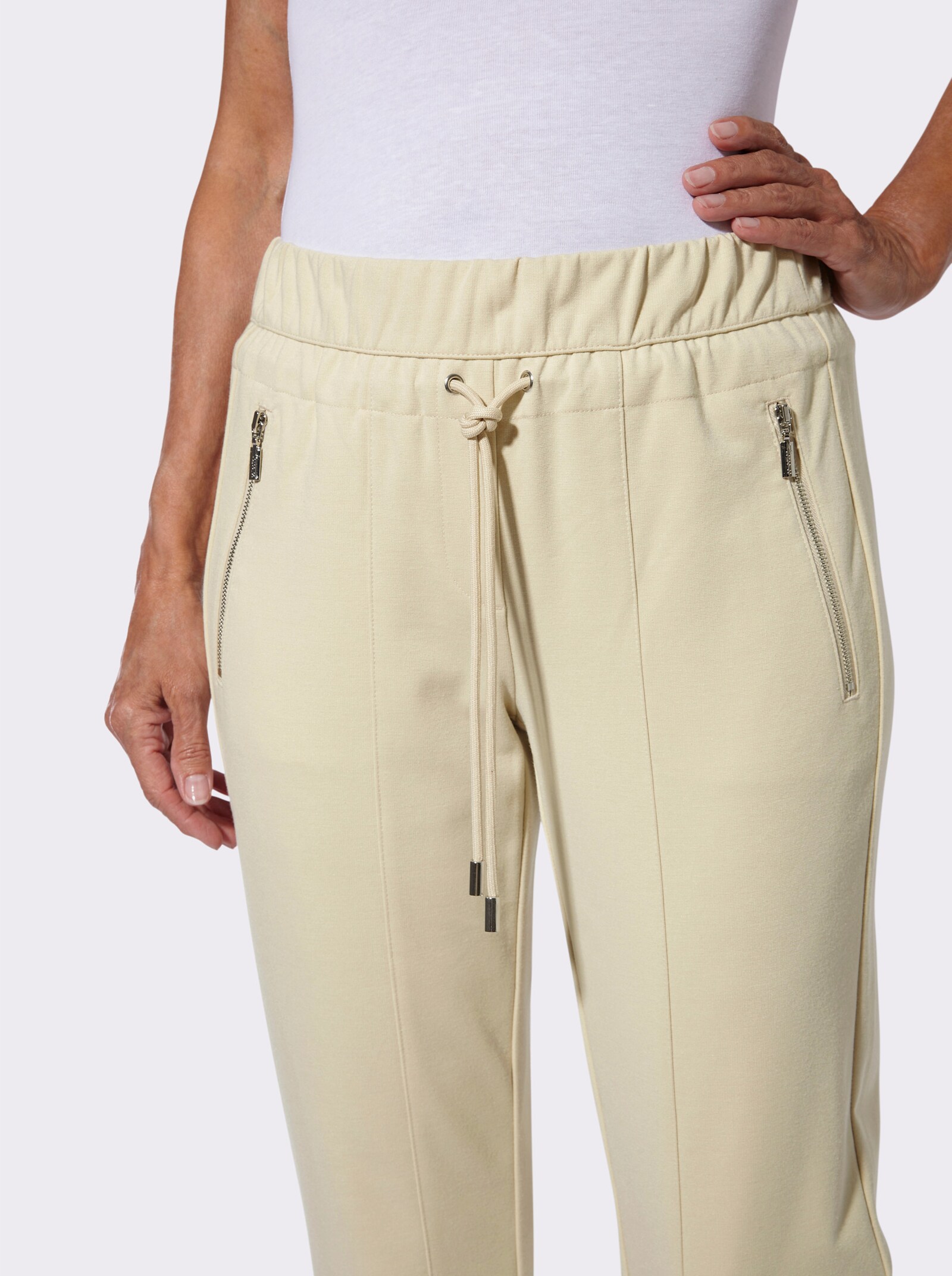 7/8 kalhoty s dělicím švem - písková