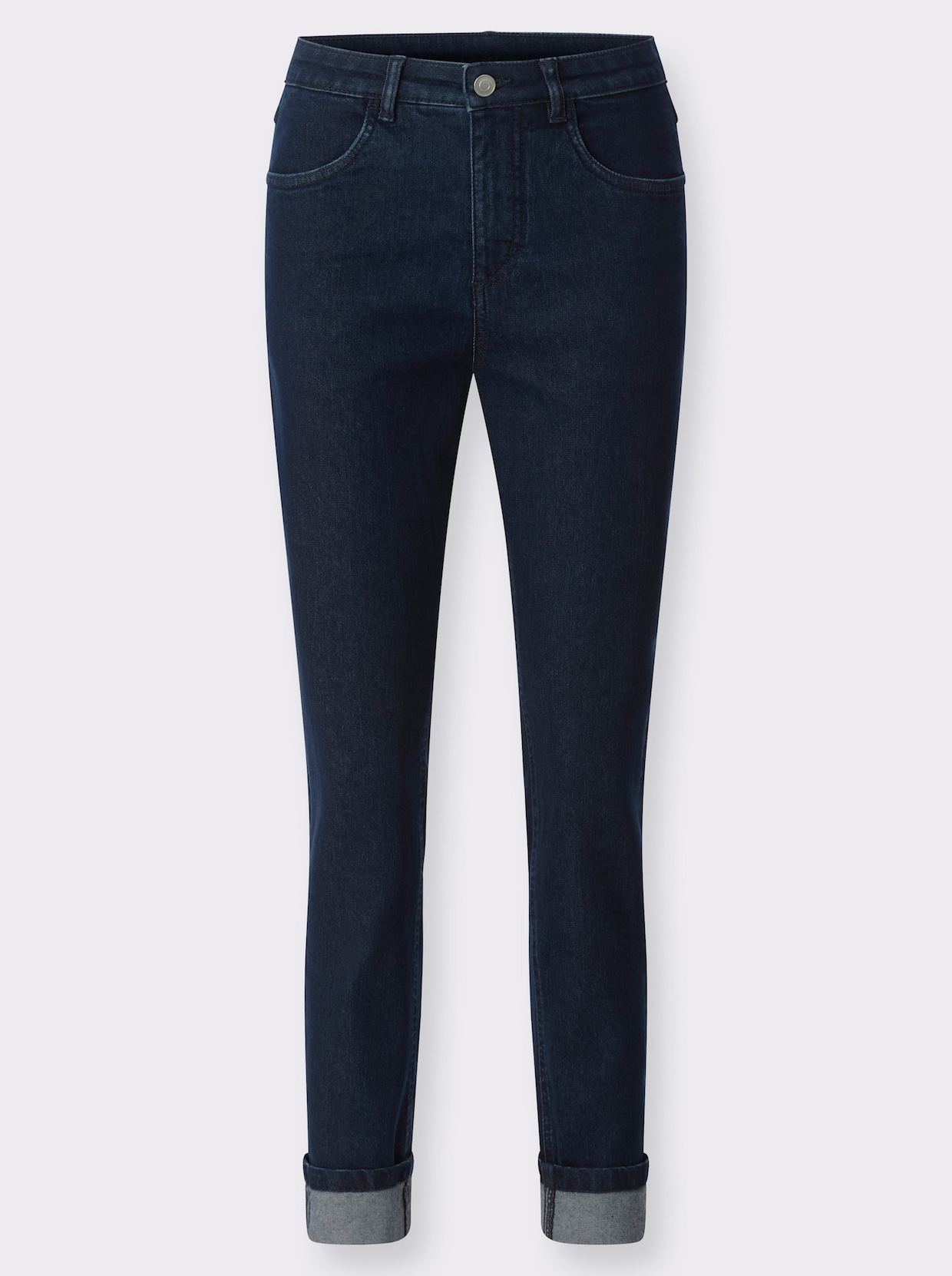 7/8-Jeans mit fixiertem Beinaufschlag - dark blue