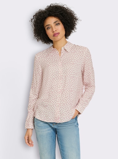 heine Hemdbluse mit Tupfenmuster - champagner-hortensie-bedruckt